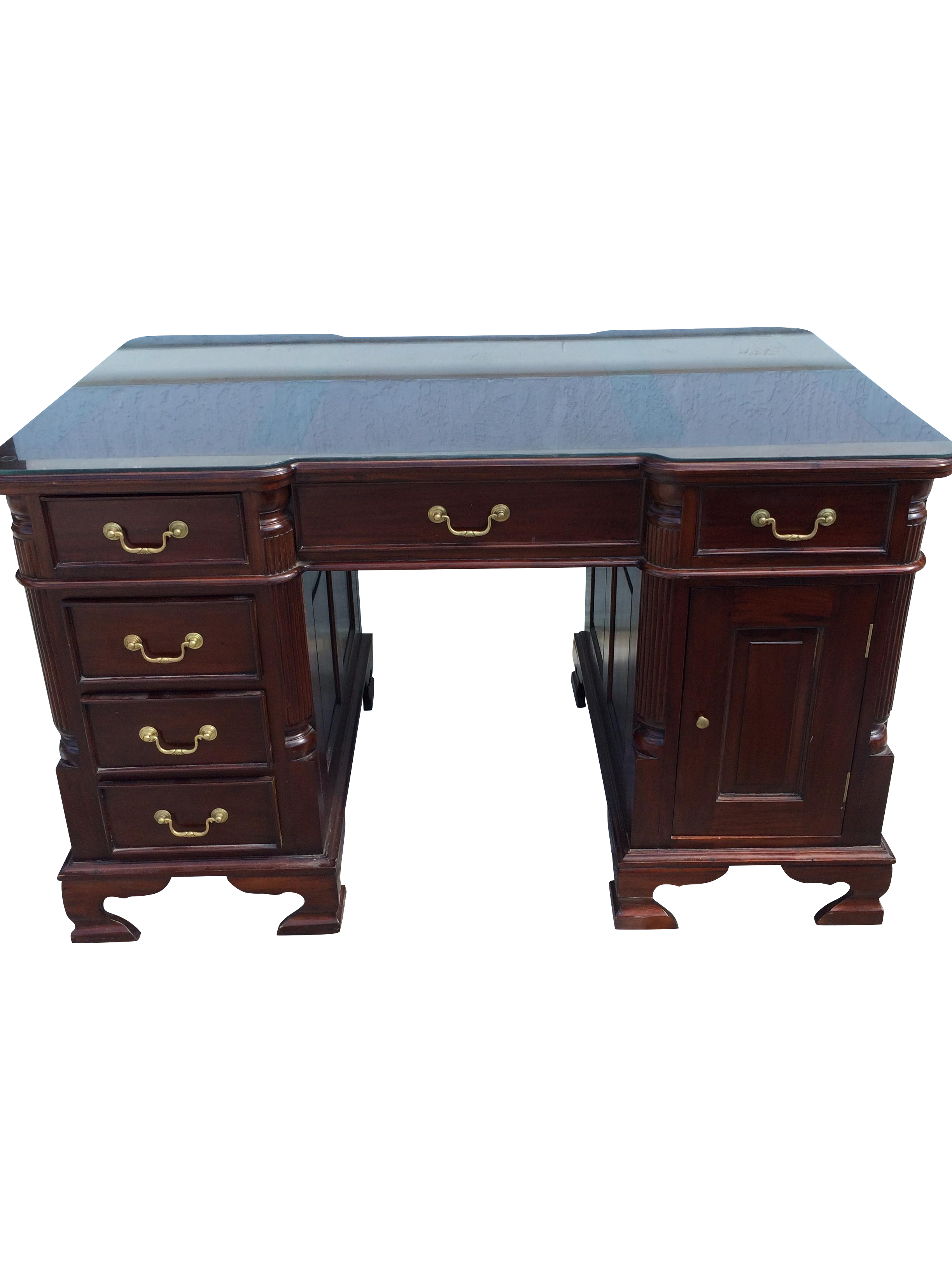 Vintage Traditional Solid Wood Desk Double Sided Chairish