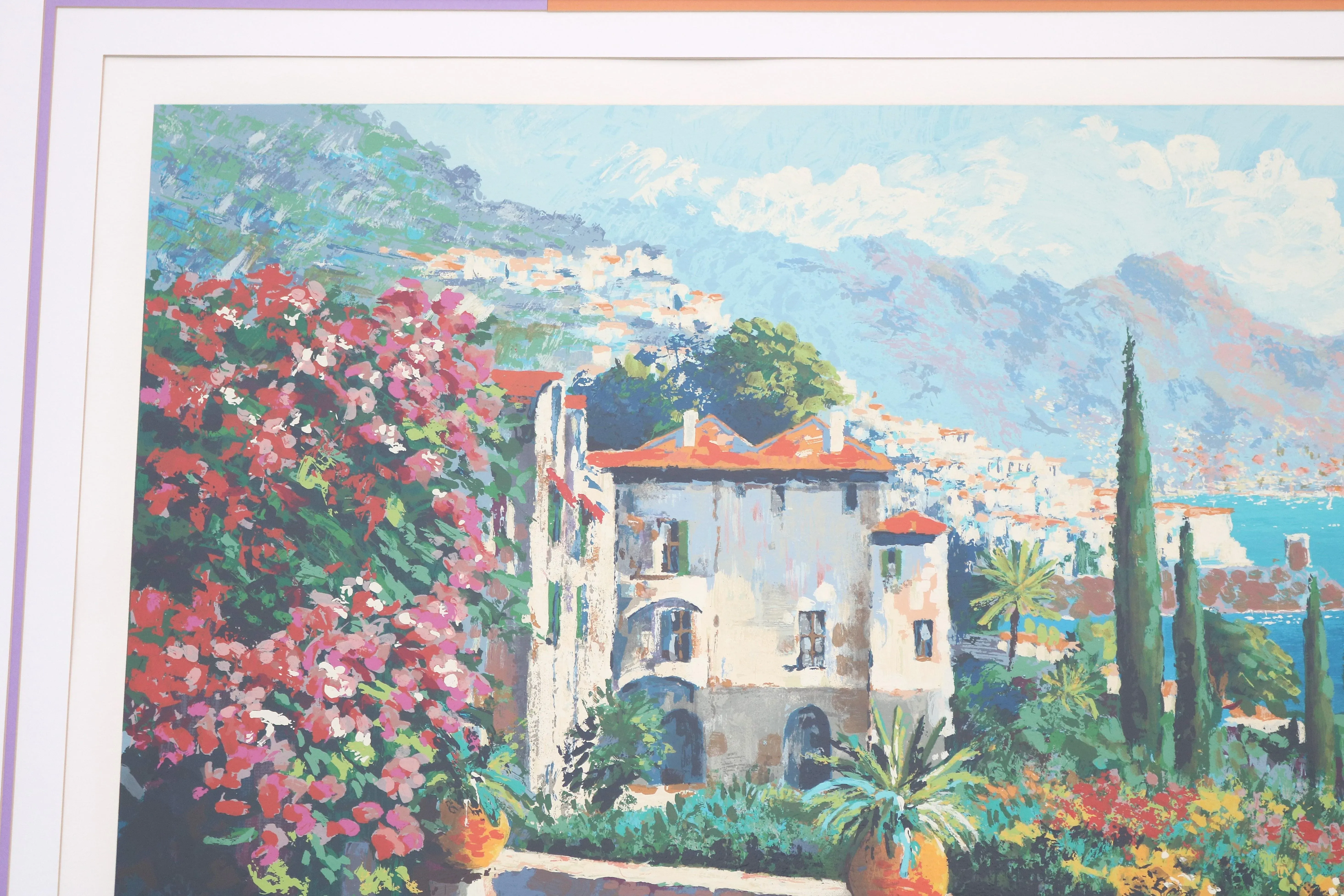 Kerry Hallam「Paradiso」版画AP版 額装 地中海 #457 1980's Kerry Hallam Amalfi Coast Mediterranean Limited Edition
