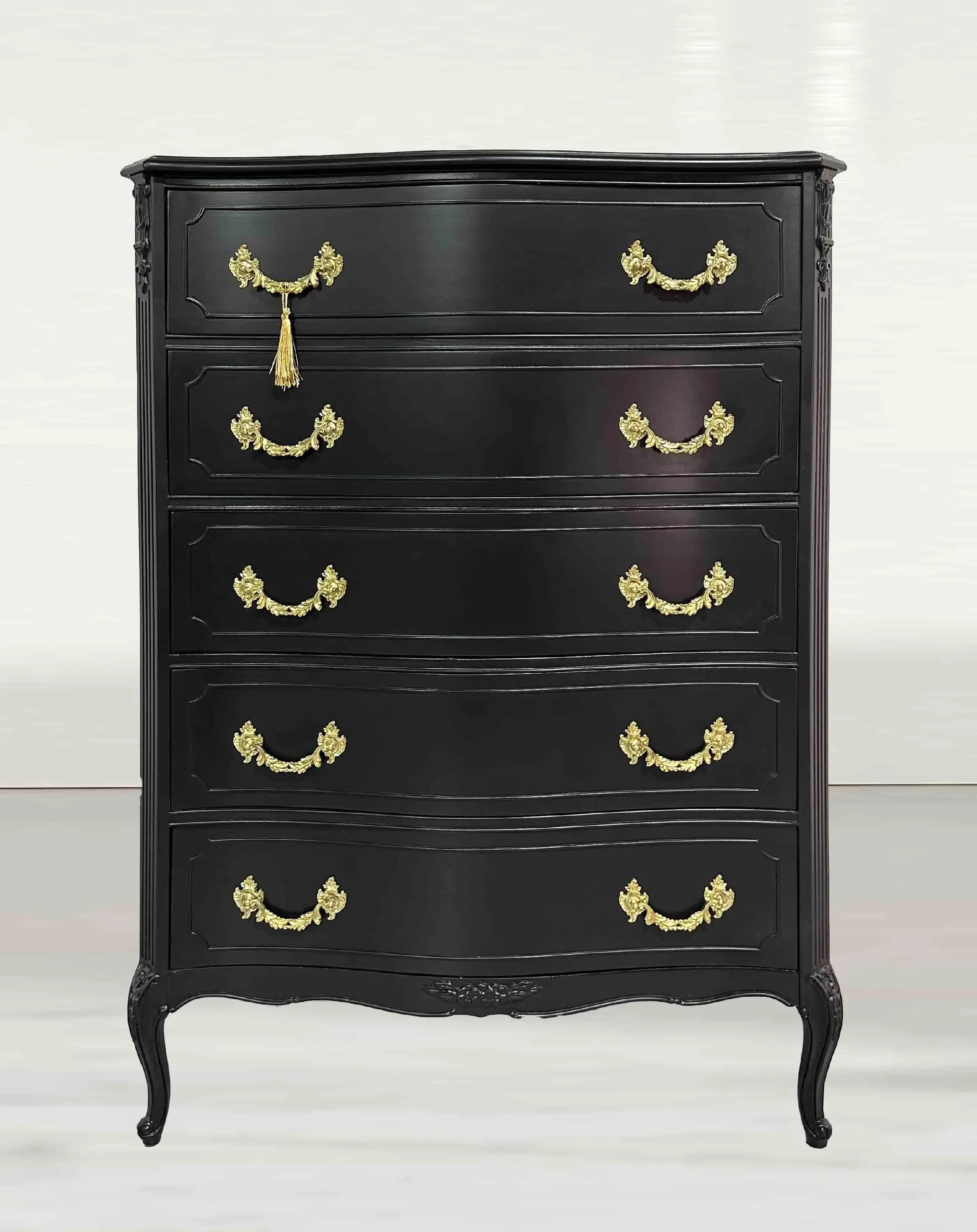 french provincial black dresser Professional Refinished Antique Tall Armoire – Old to New Furniture and personal items Vintage French Jansen Style Black