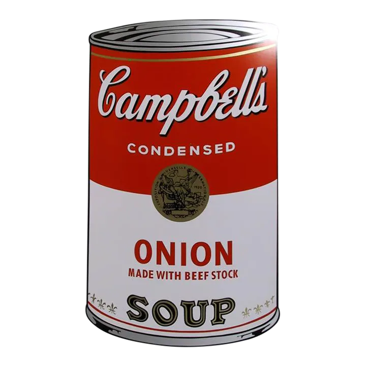 Campbell\'s Soup Can: Onion, Andy Warhol Serigraph, Stamped Verso by Sunday B. Morning