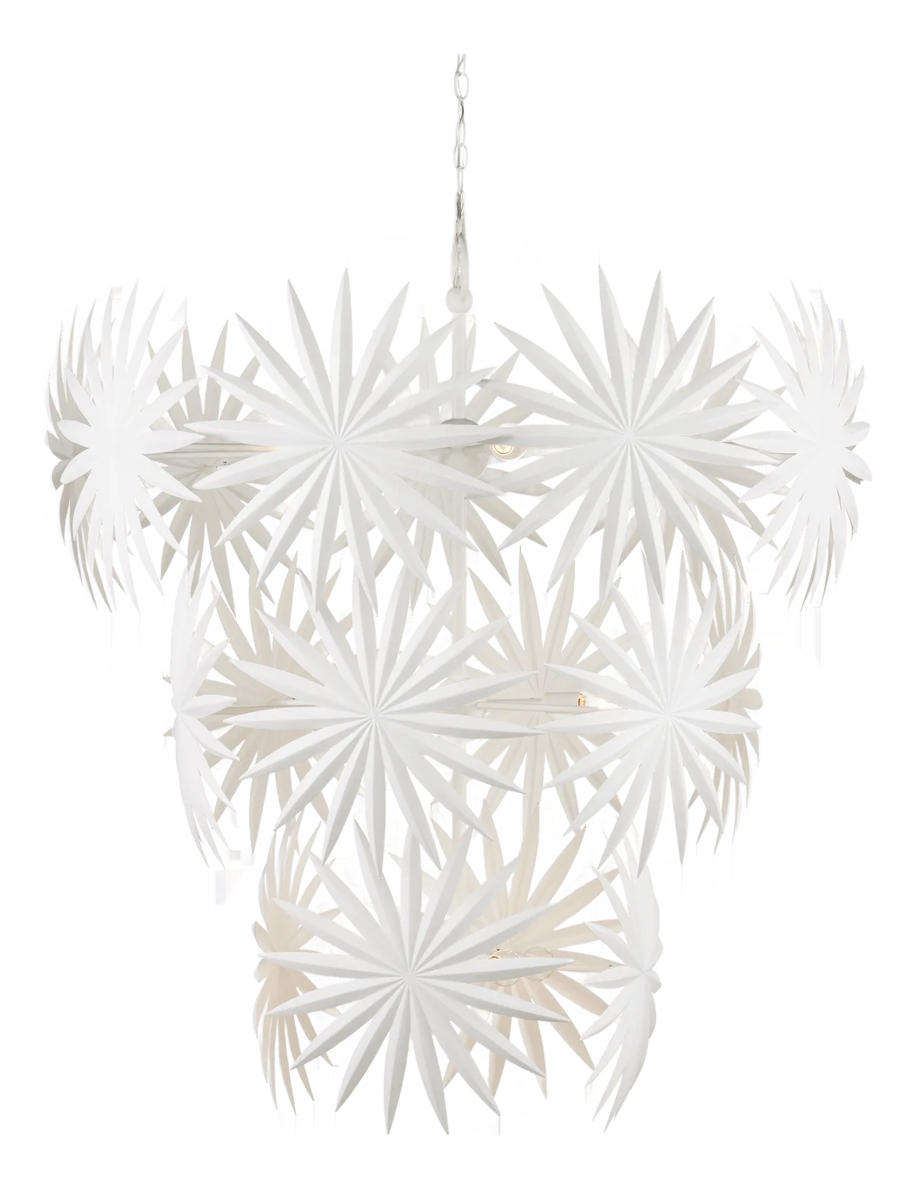 Currey & Company Bismarkia Large White Chandelier