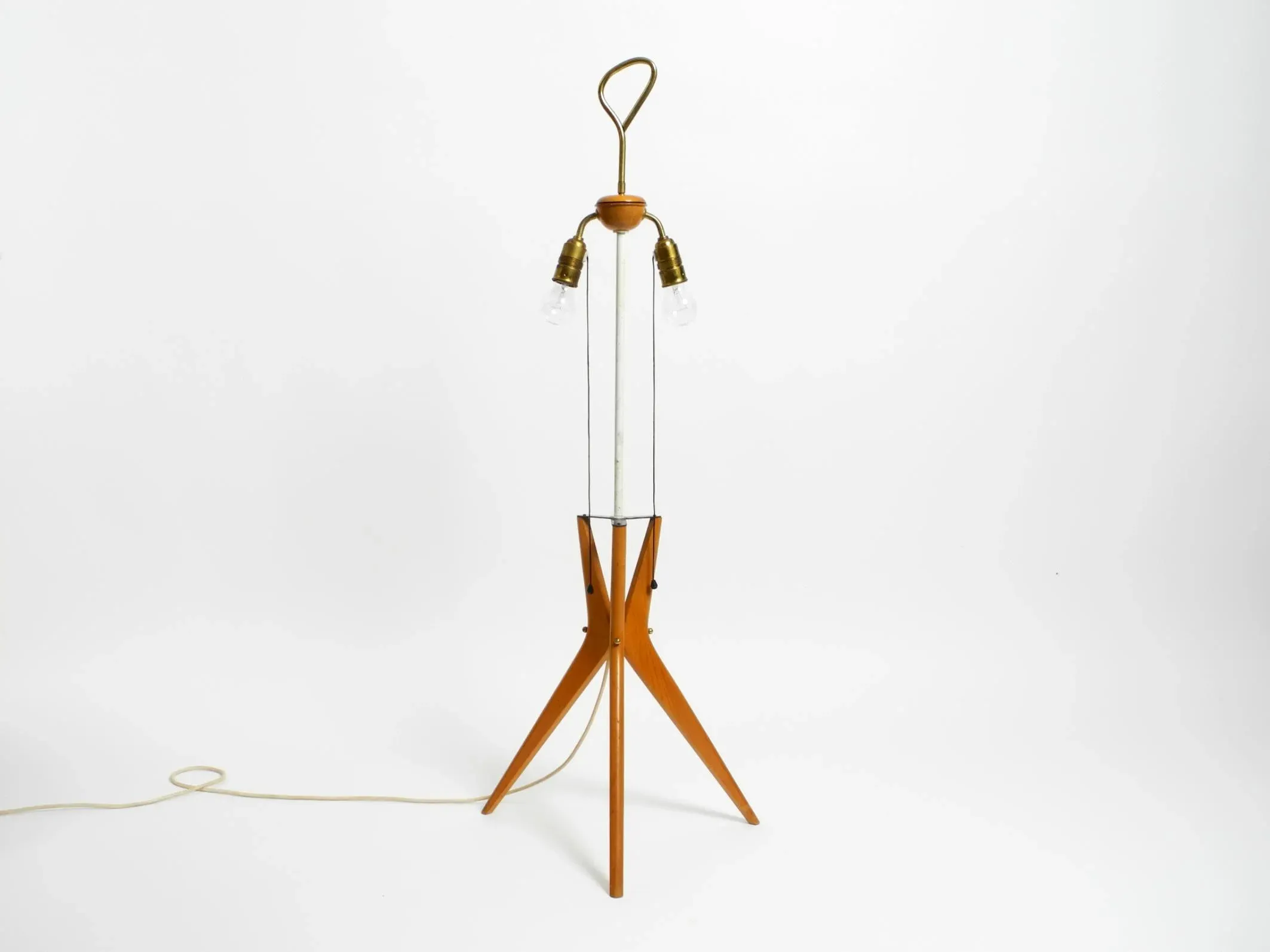 Mid-Century Modern Tripod Floor Lamp in Walnut, 1950s