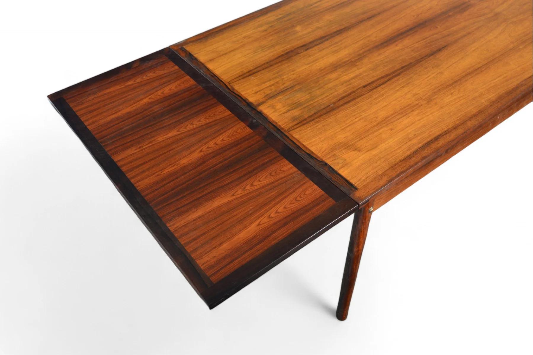 Mid 20th Century Grained Brazilian Rosewood Dining Table With