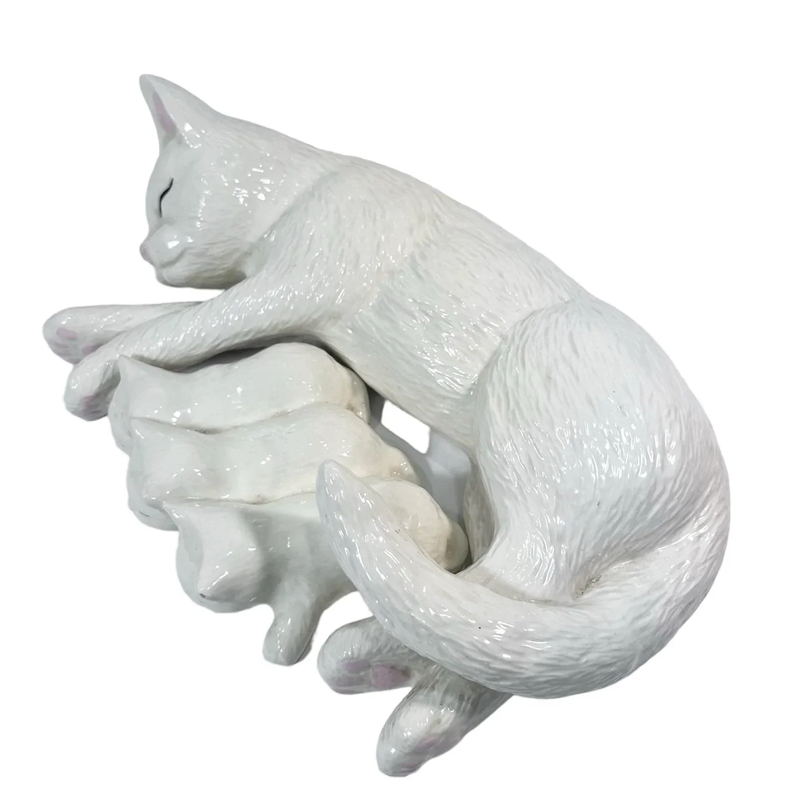 1980s Ceramic Mother Cat With Kittens by Scioto | Chairish