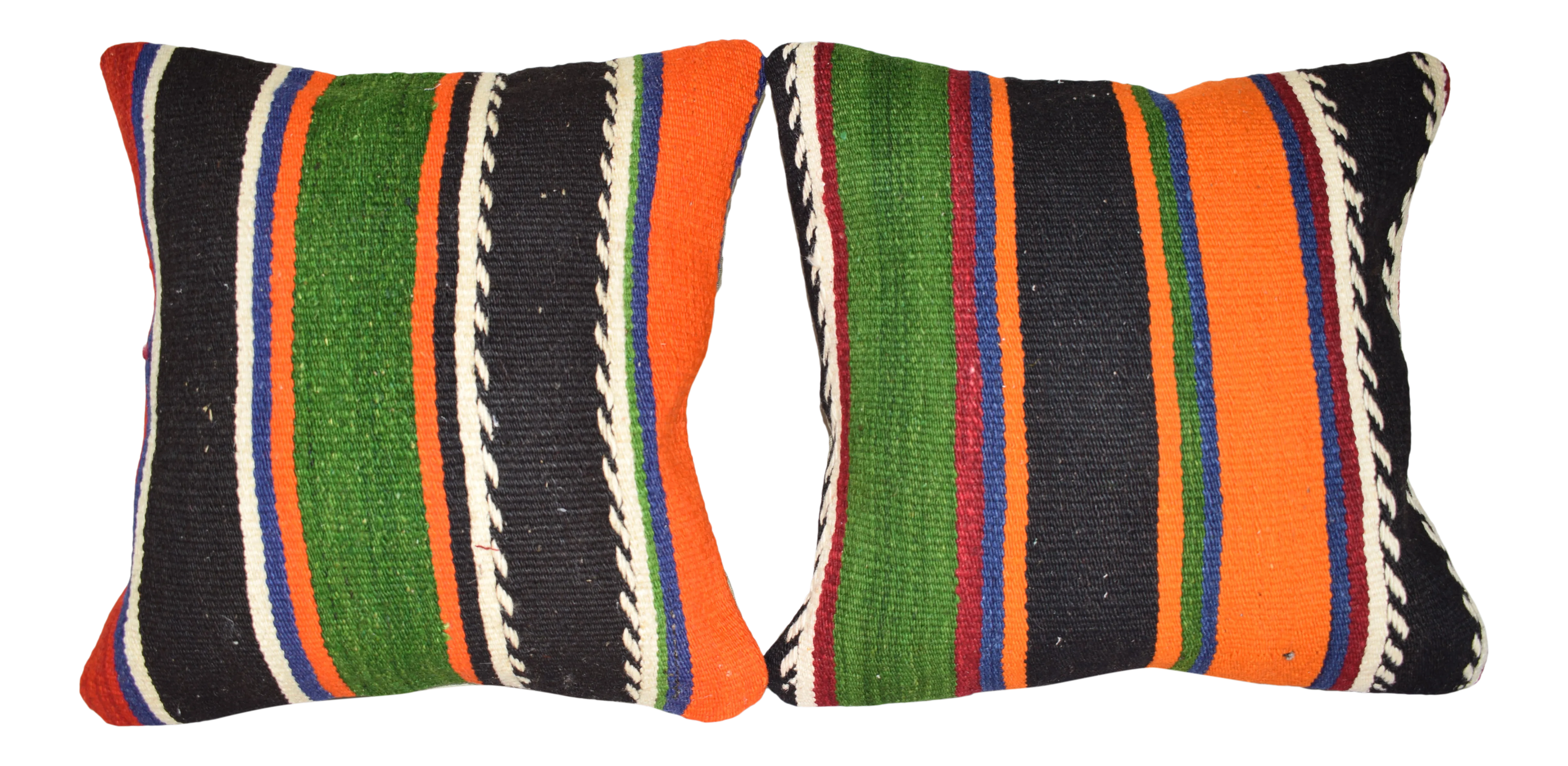 Striped Turkish Kilim Pillow - a Pair 16\