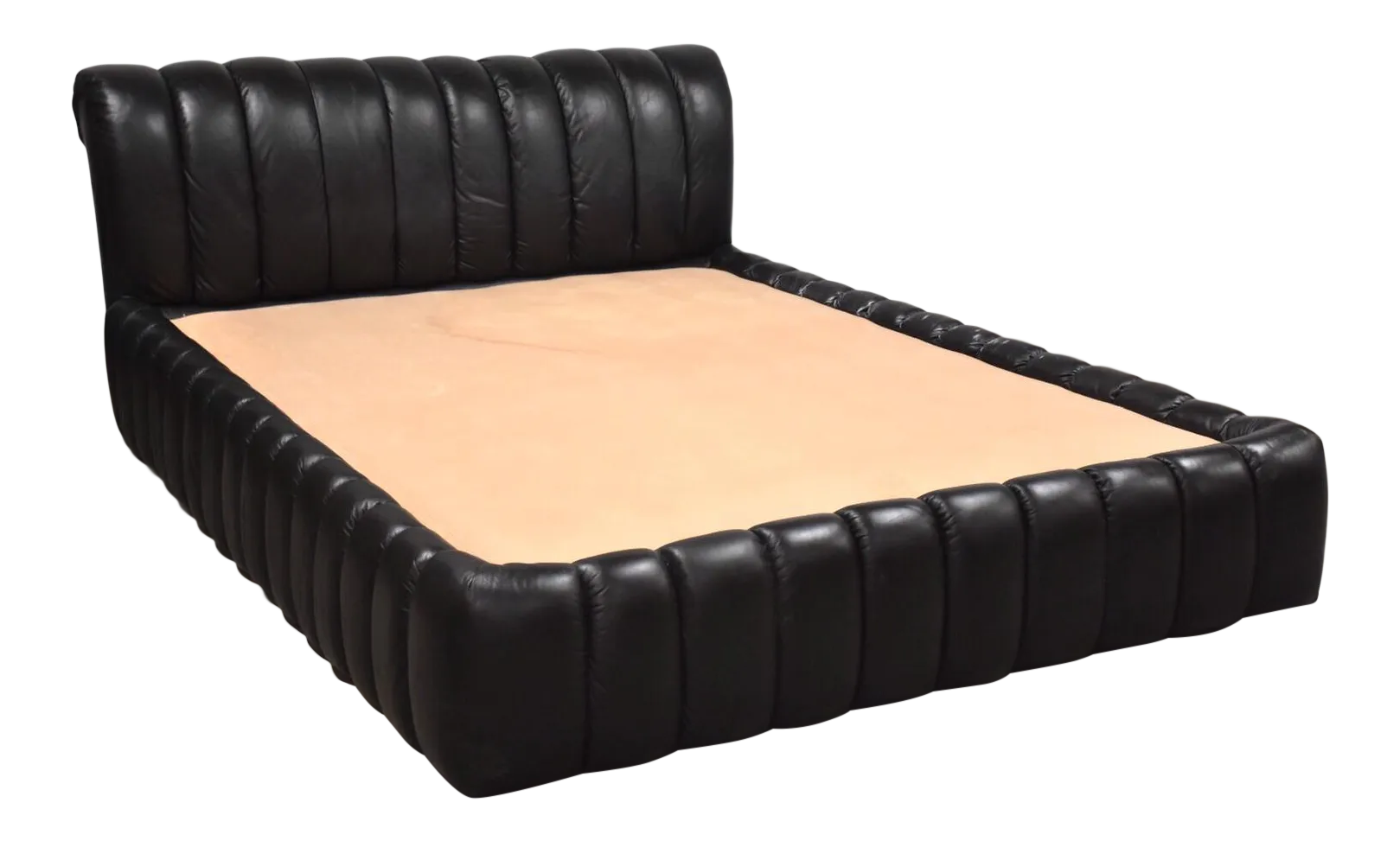 1980s Jay Spectre Black Leather Queen Bed Chairish