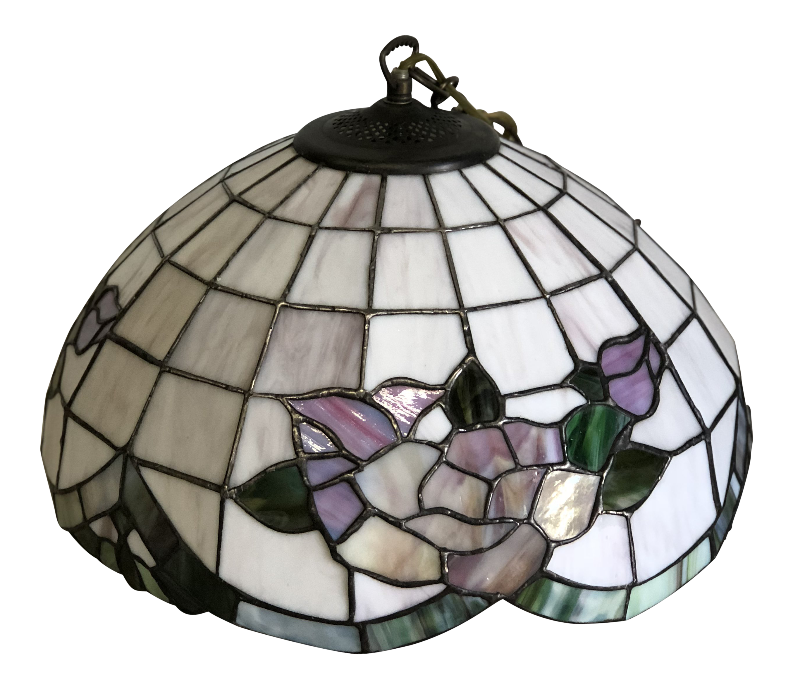 1980s Vintage Stained Glass Ceiling Lamp Chairish