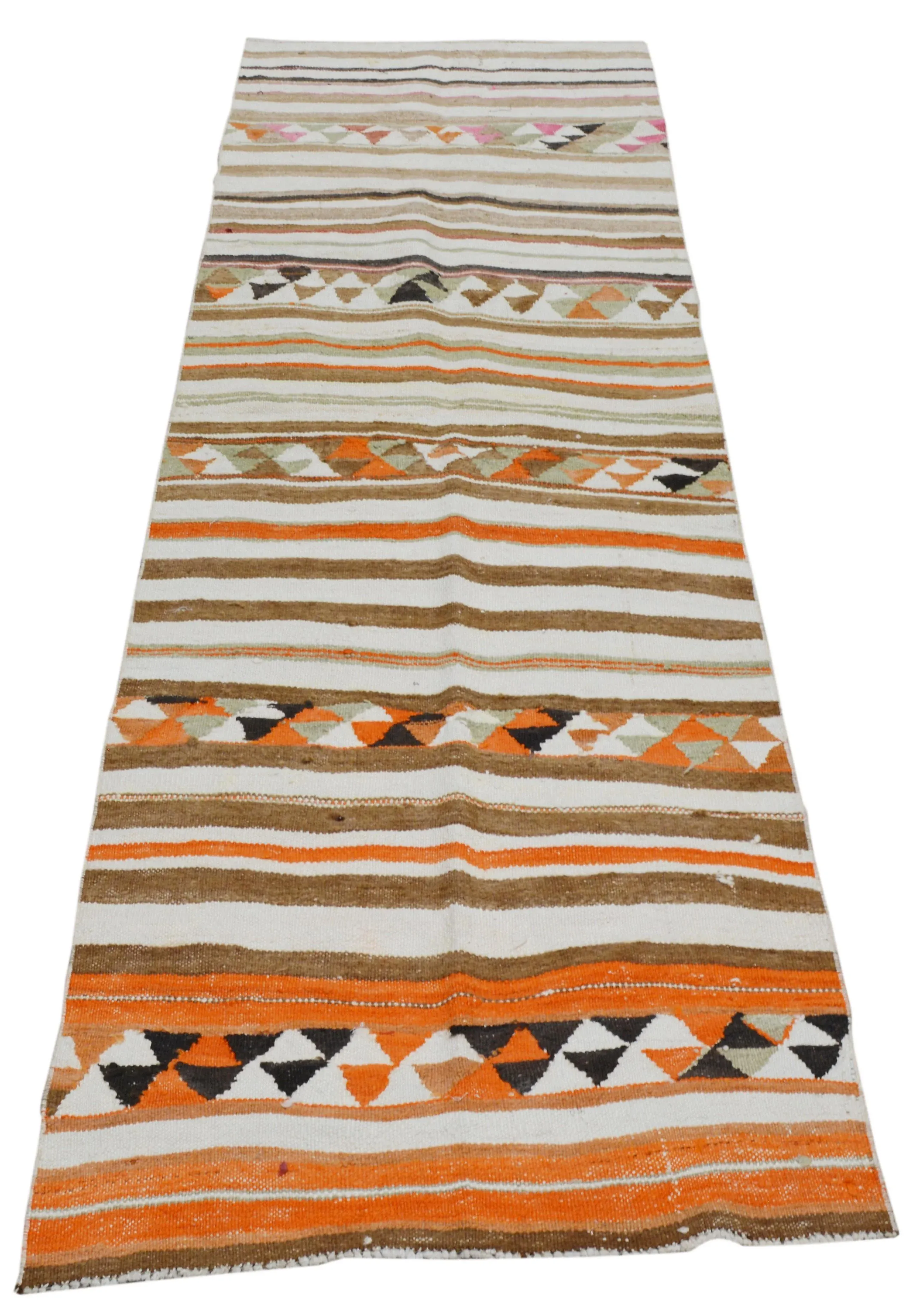 Vintage Turkish Tribal Kurdish Flatweave Wool Kilim, 2\'9x10