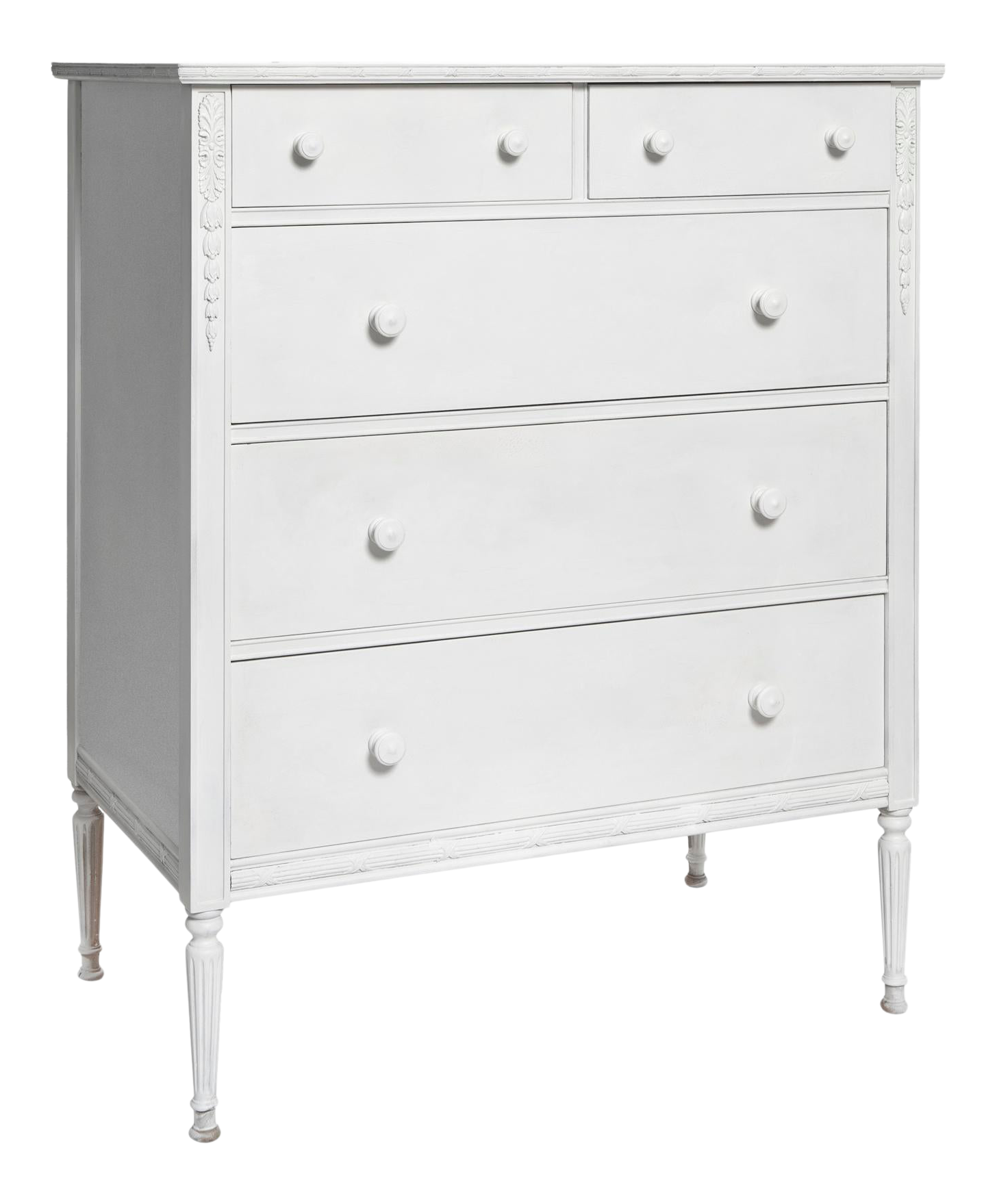 Vintage Tall White Chest of Drawers Chairish