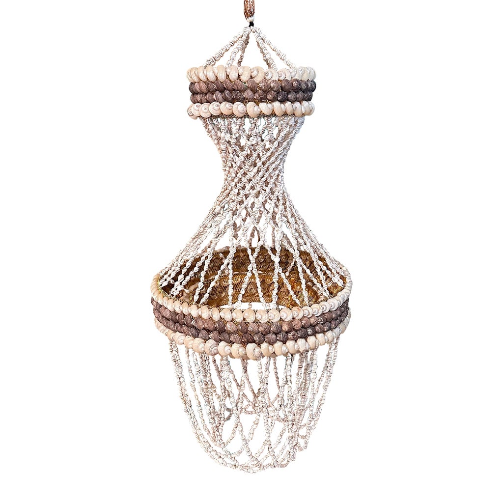 1960s Vintage Two-Tier Shell Pendant | Chairish