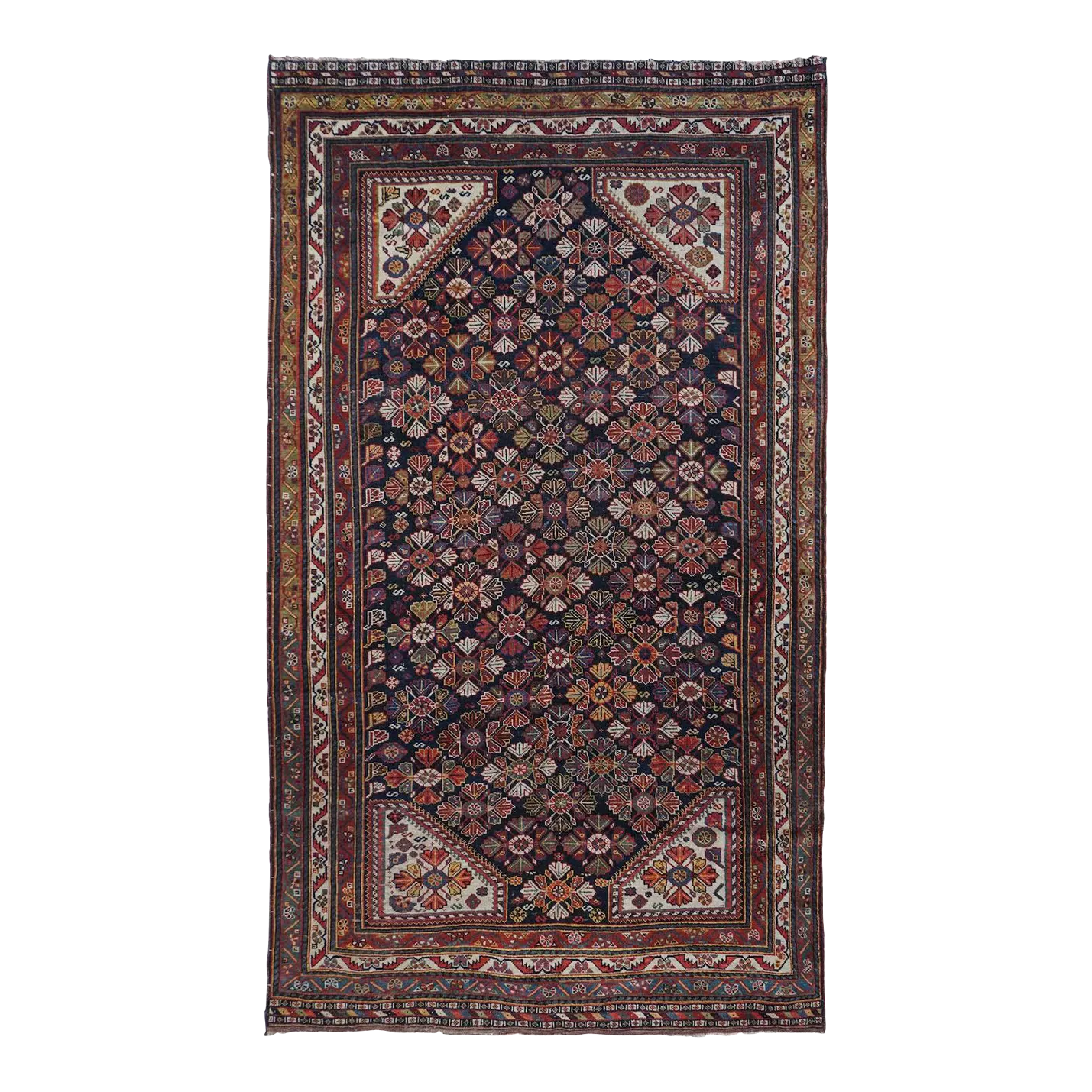 Antique Qashqai Rug 4'6'' x 8'2'' | Chairish