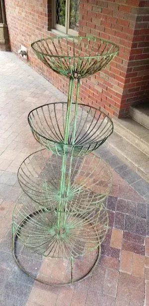 1960s Mid Century Industrial Wirework Basket Rack | Chairish