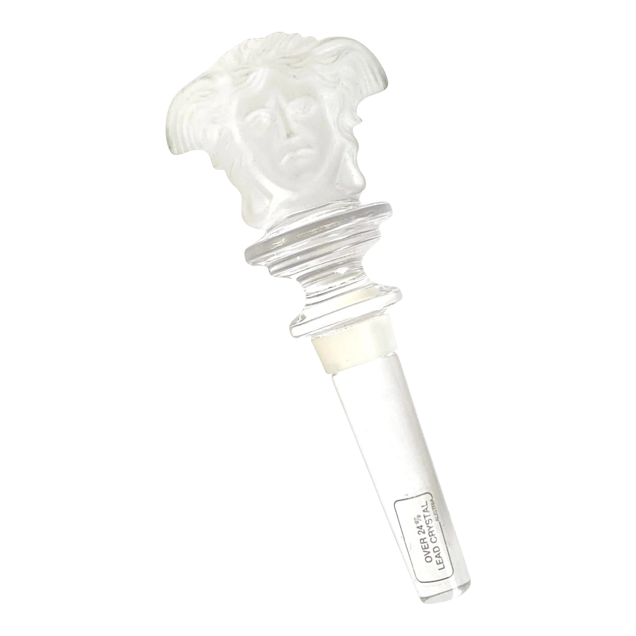 Late 20th Century Versace Medusa Wine Stoppers in Clear