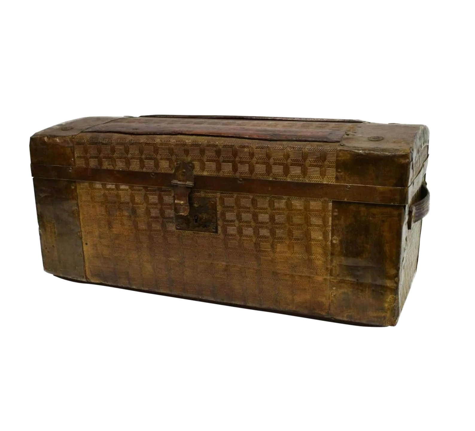 Small 19th Century American Travel Trunk Train Case