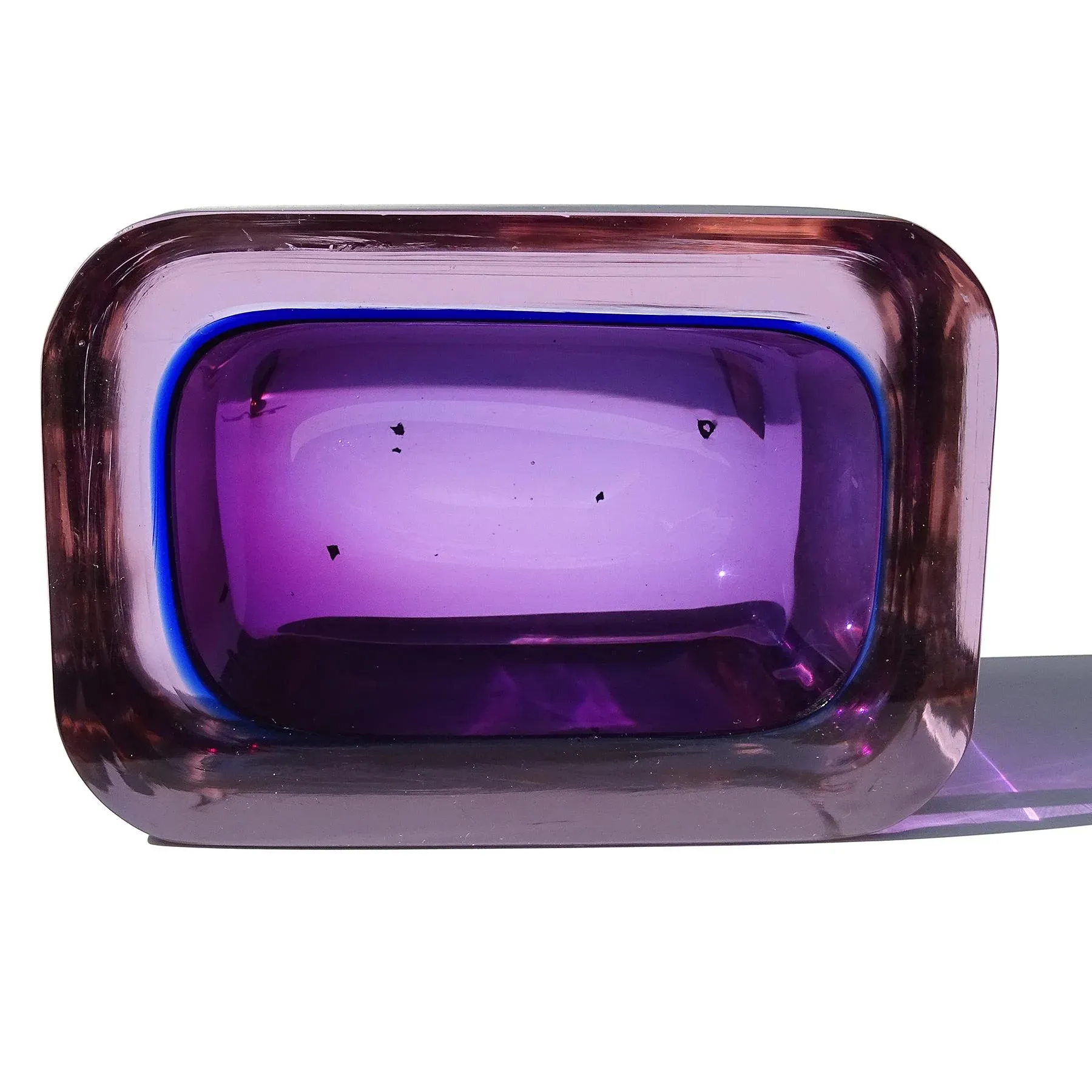 その他 Vintage Vetri Murano Sommerso Ashtray Vintage Murano Seguso Vetri d'Arte Sommerso Purple Blue