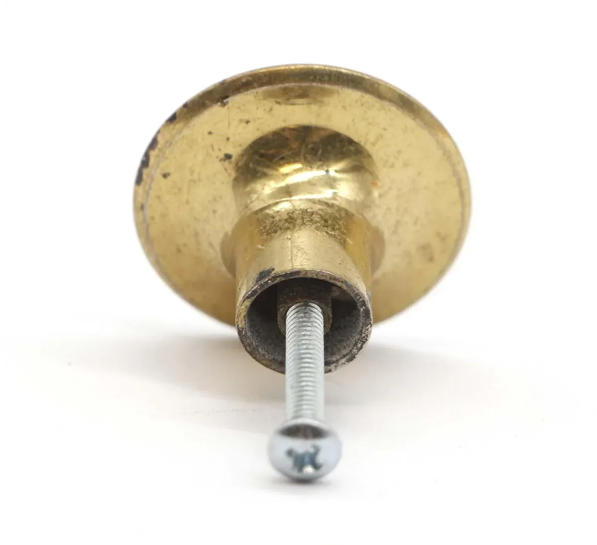 Pair of Vintage 1.5 In. Polished Brass Cabinet Drawer Knobs