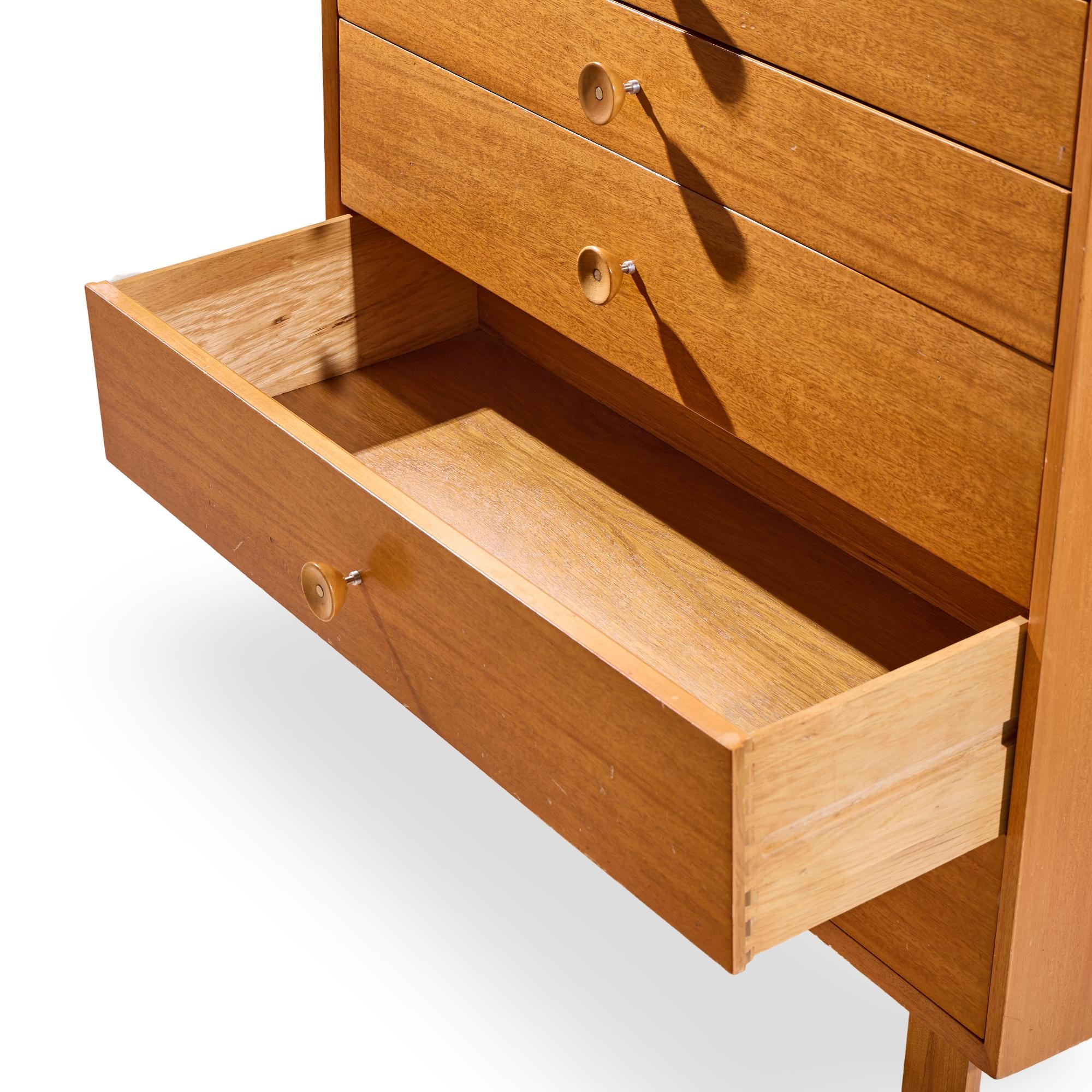 George Nelson for Herman Miller Mid Century Walnut Highboy Dresser With Cupcake Pulls