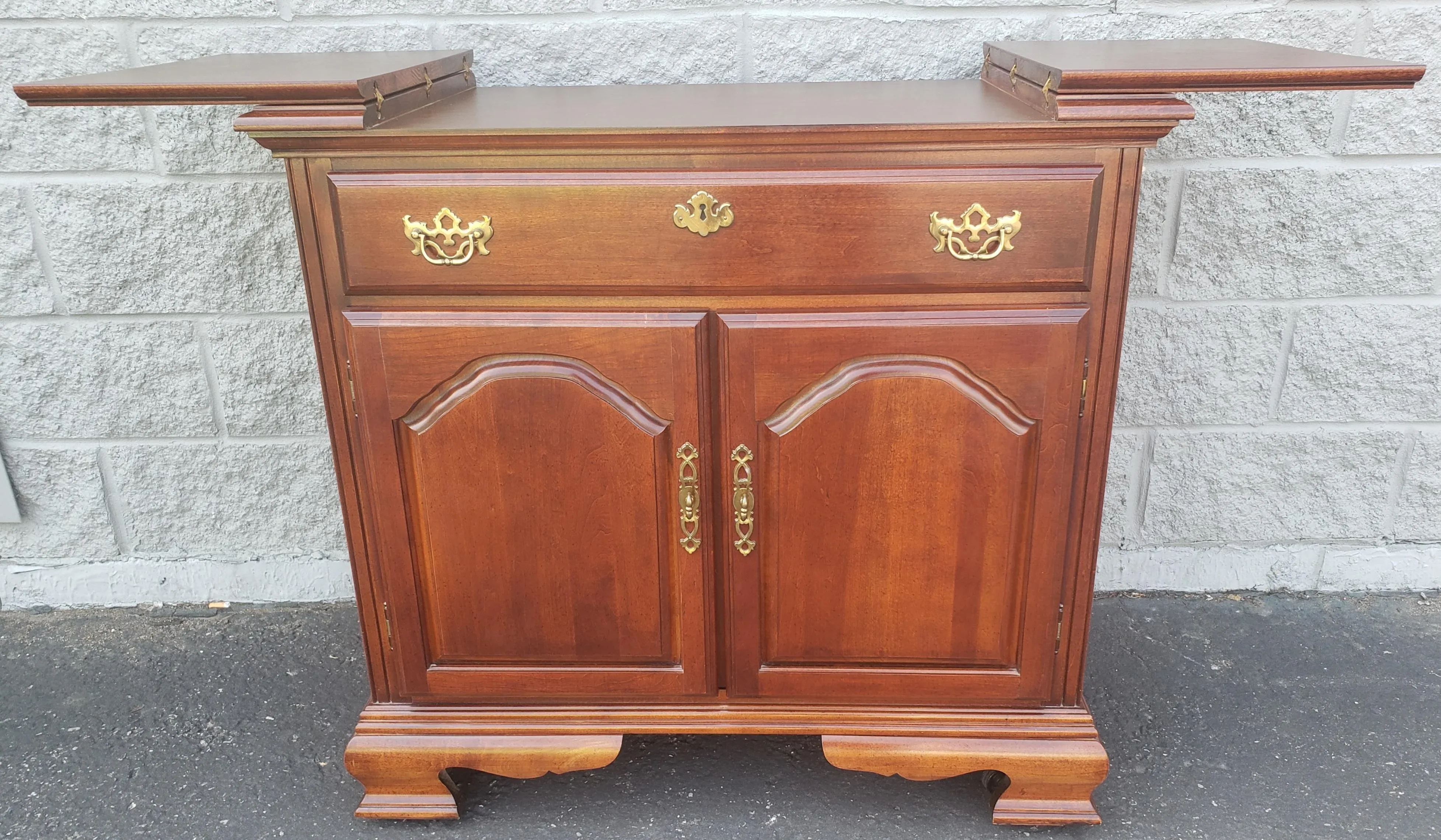 Vintage American Drew Solid Cherry Flop Top Buffet | Chairish