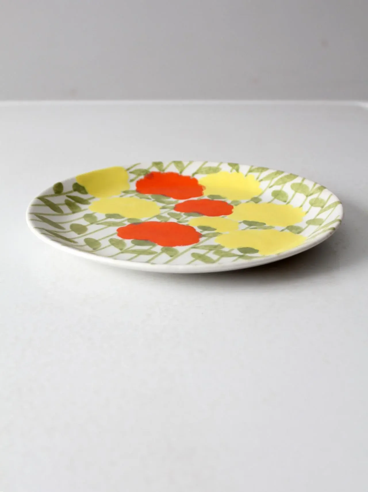 Mid-Century Italian Ernestine Salerno Floral Plate | Chairish