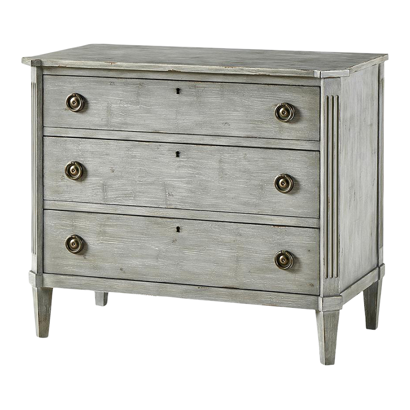 Swedish Painted Commode in Antiqued Grey | Chairish