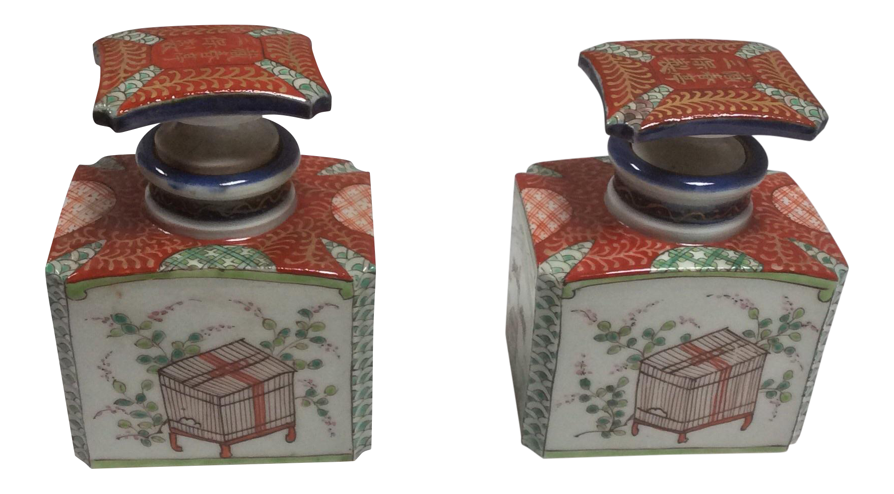 Japanese Porcelain Tea Caddies A Pair Chairish
