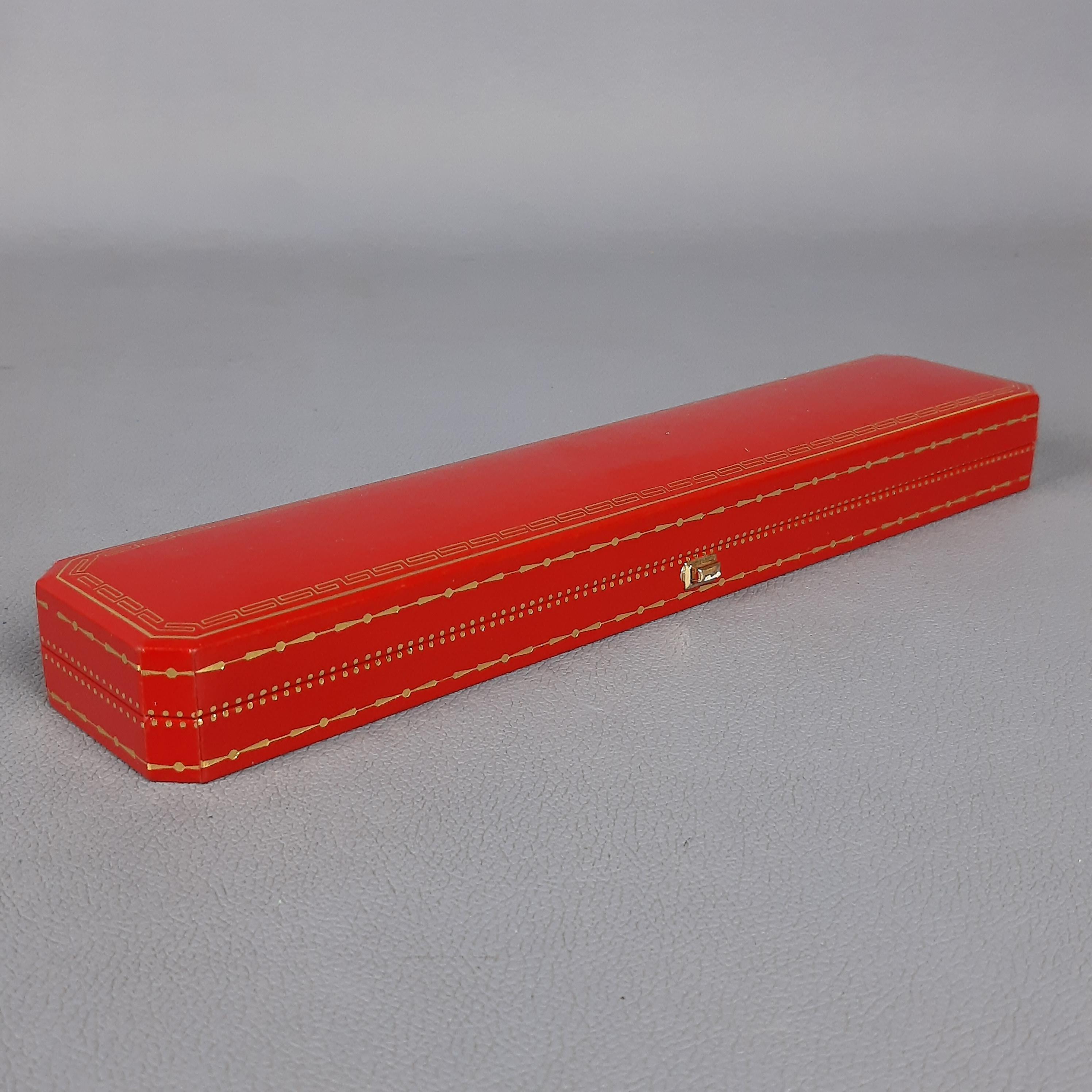 Vintage Bordeaux Gold Ballpoint Pen with Notebook and Box from Cartier, 1980s, Set of 3