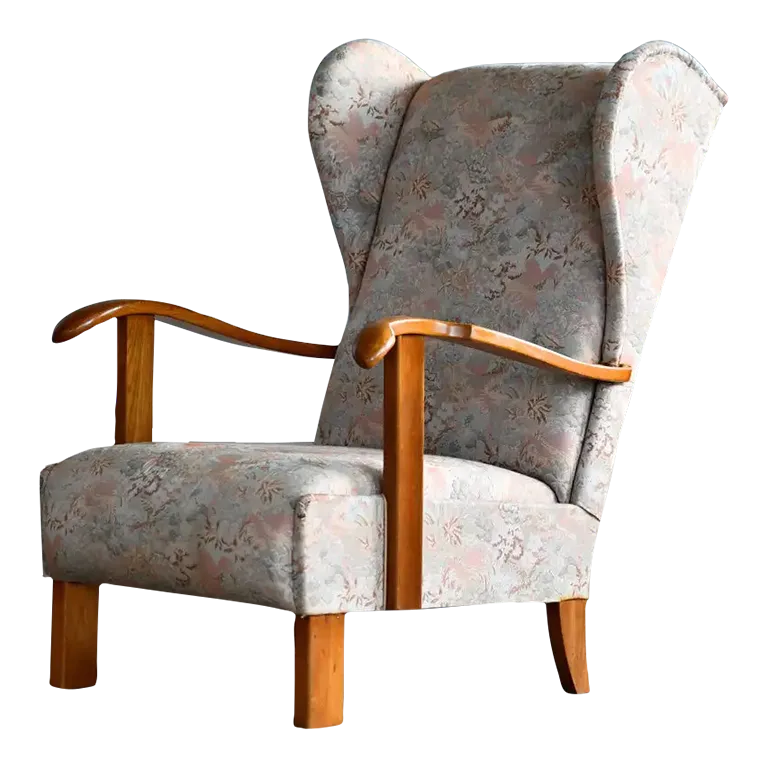 Fritz Hansen Model 1582 Wingback Lounge Chair Danish Mid Fritz Hansen Model 1582 Wingback Lounge Chair Danish Mid