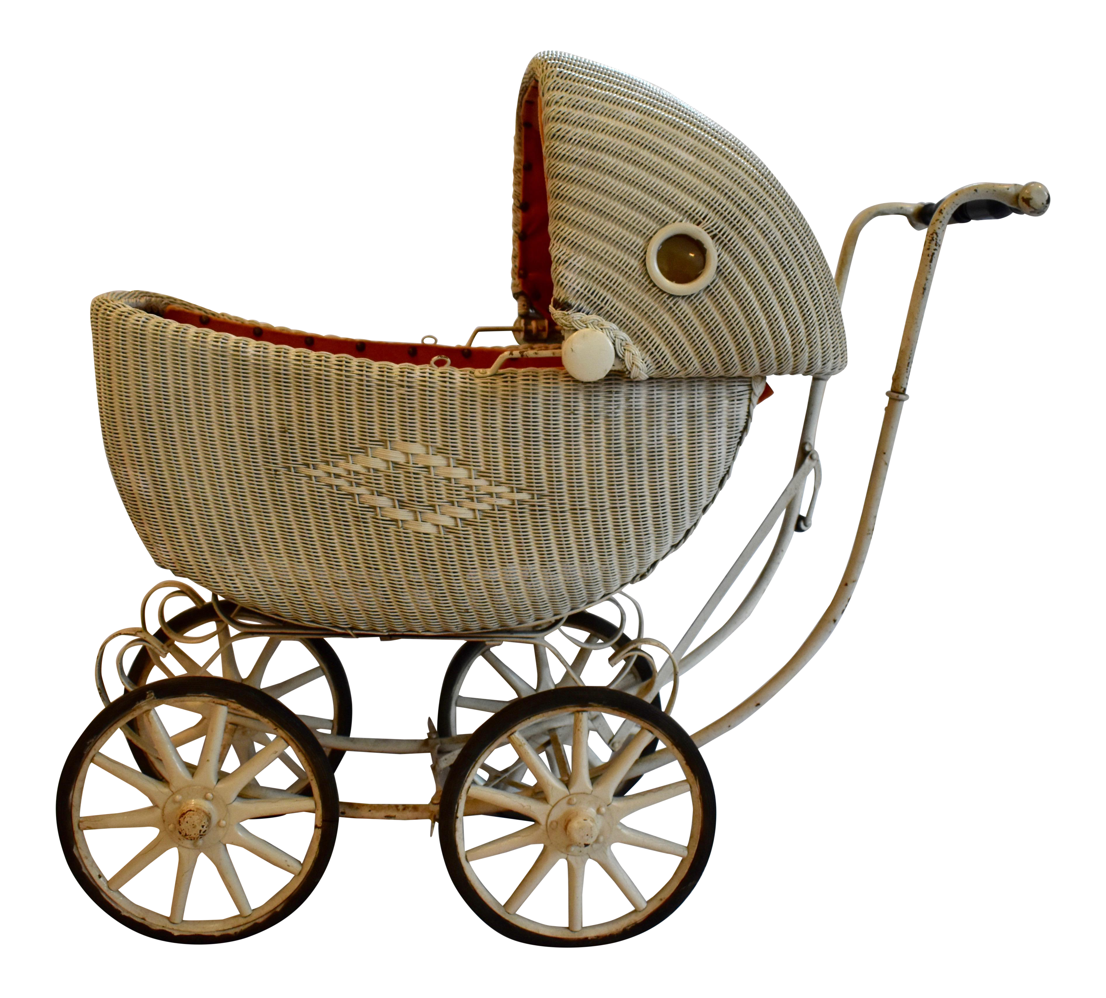 vintage wicker doll carriage