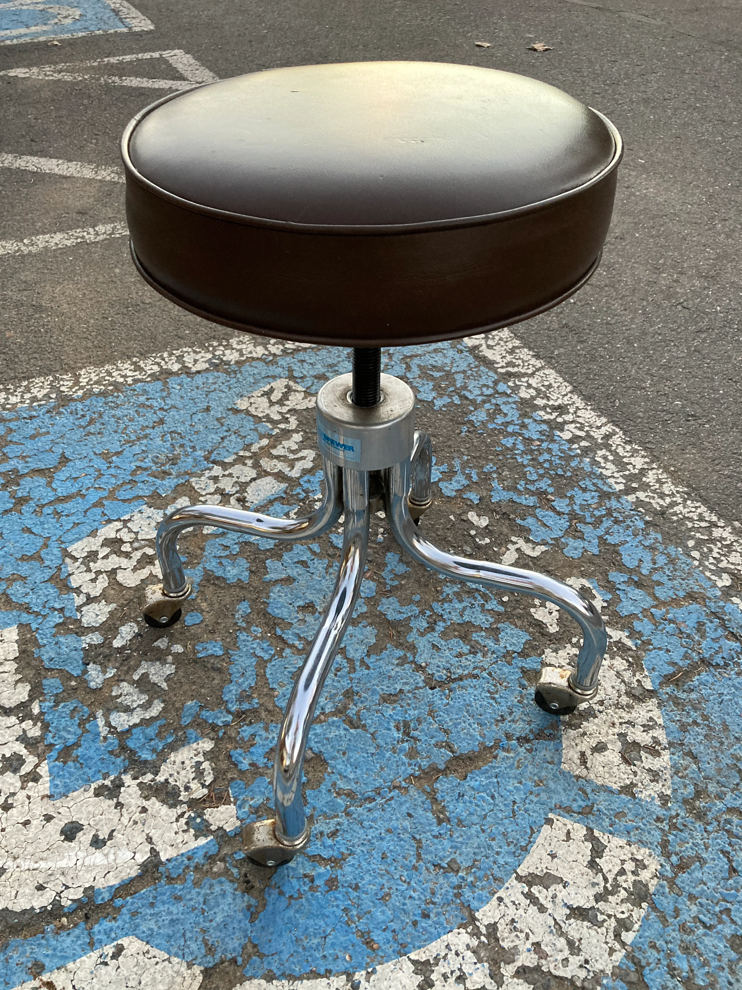 Mid-Century Modern Medical Dental Stool by e.f. Brewer Company