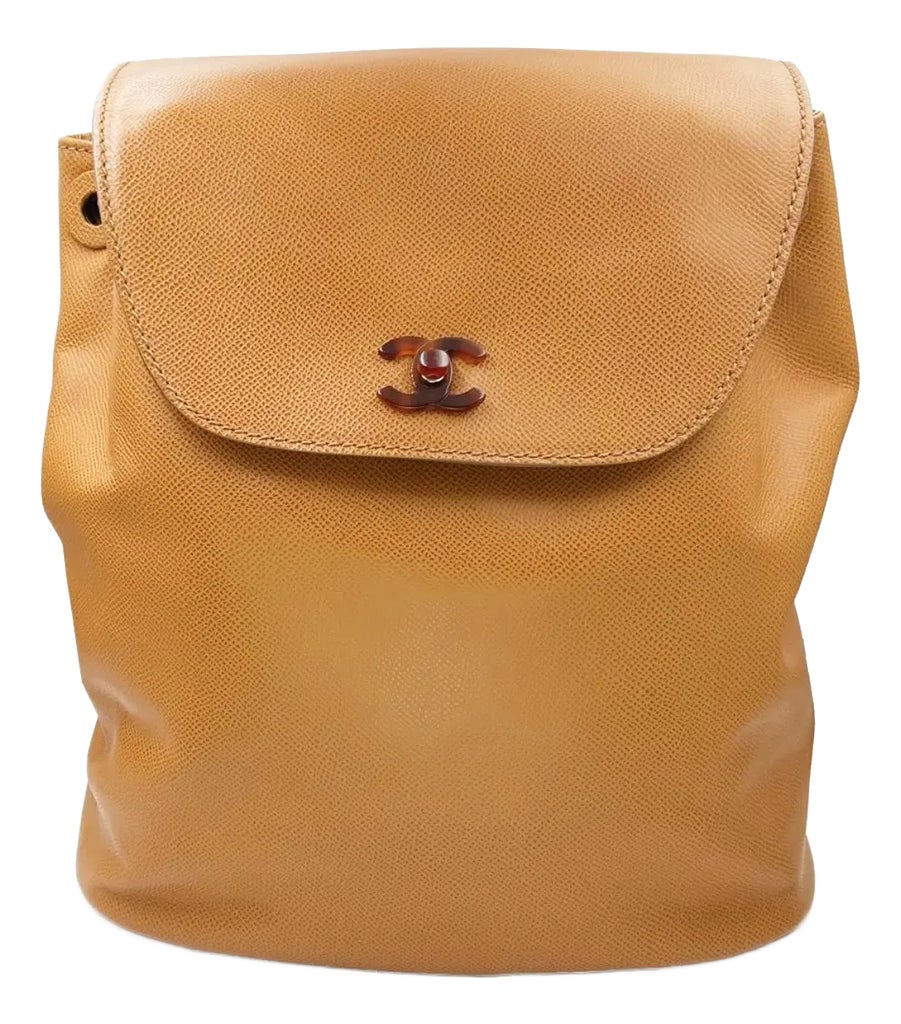 Chanel Brown Caviar Faux Tortoiseshell Backpack | Chairish display picture 3
