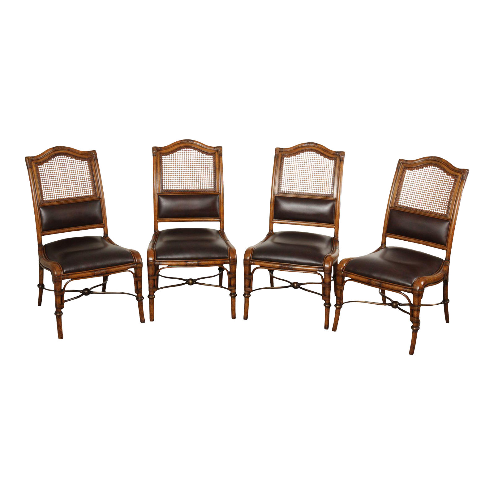 Drexel Heritage Regency Style Faux Bamboo Dining Chairs Set of 4 Chairish