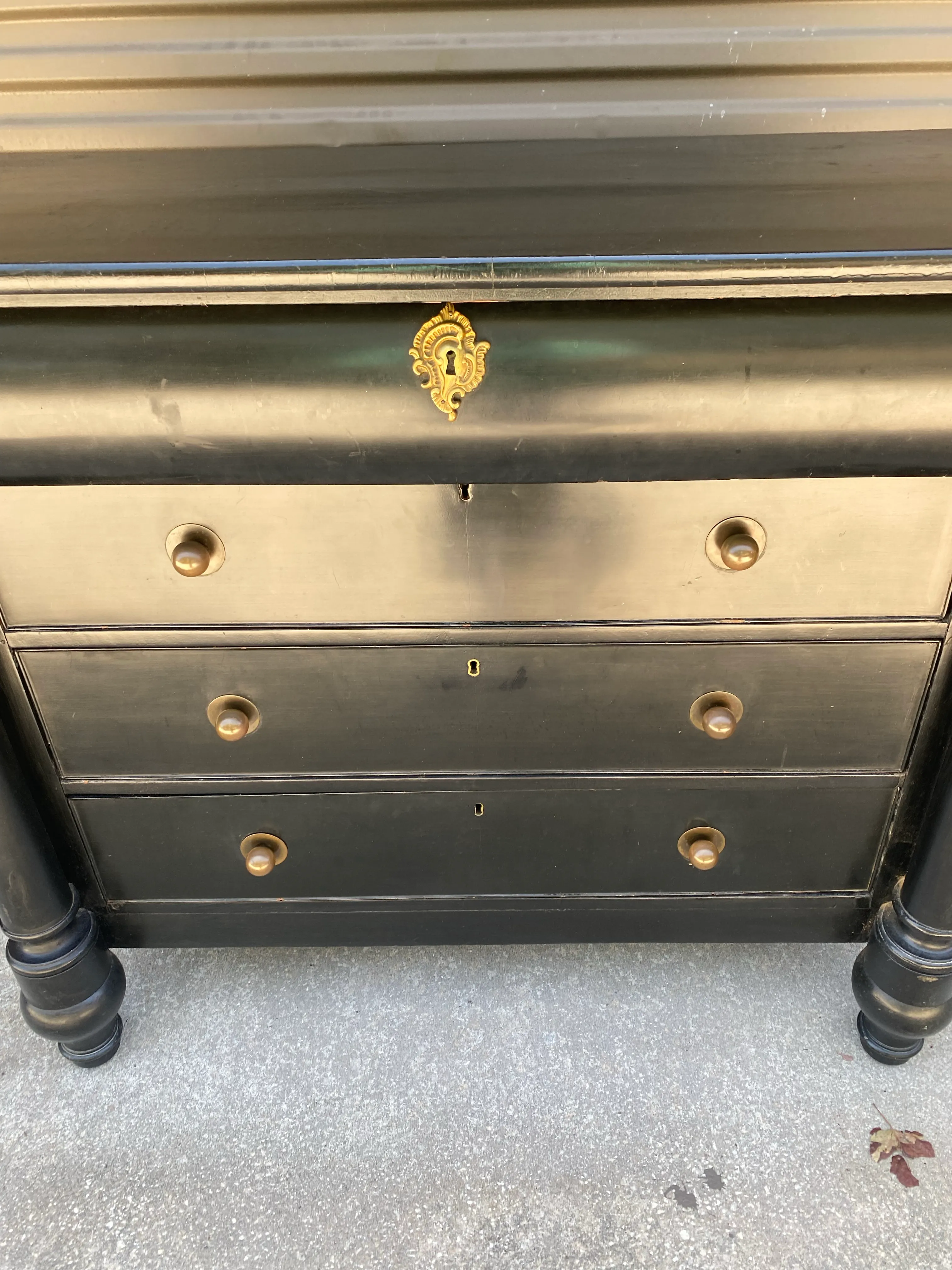 Vintage Ebony Black Dresser