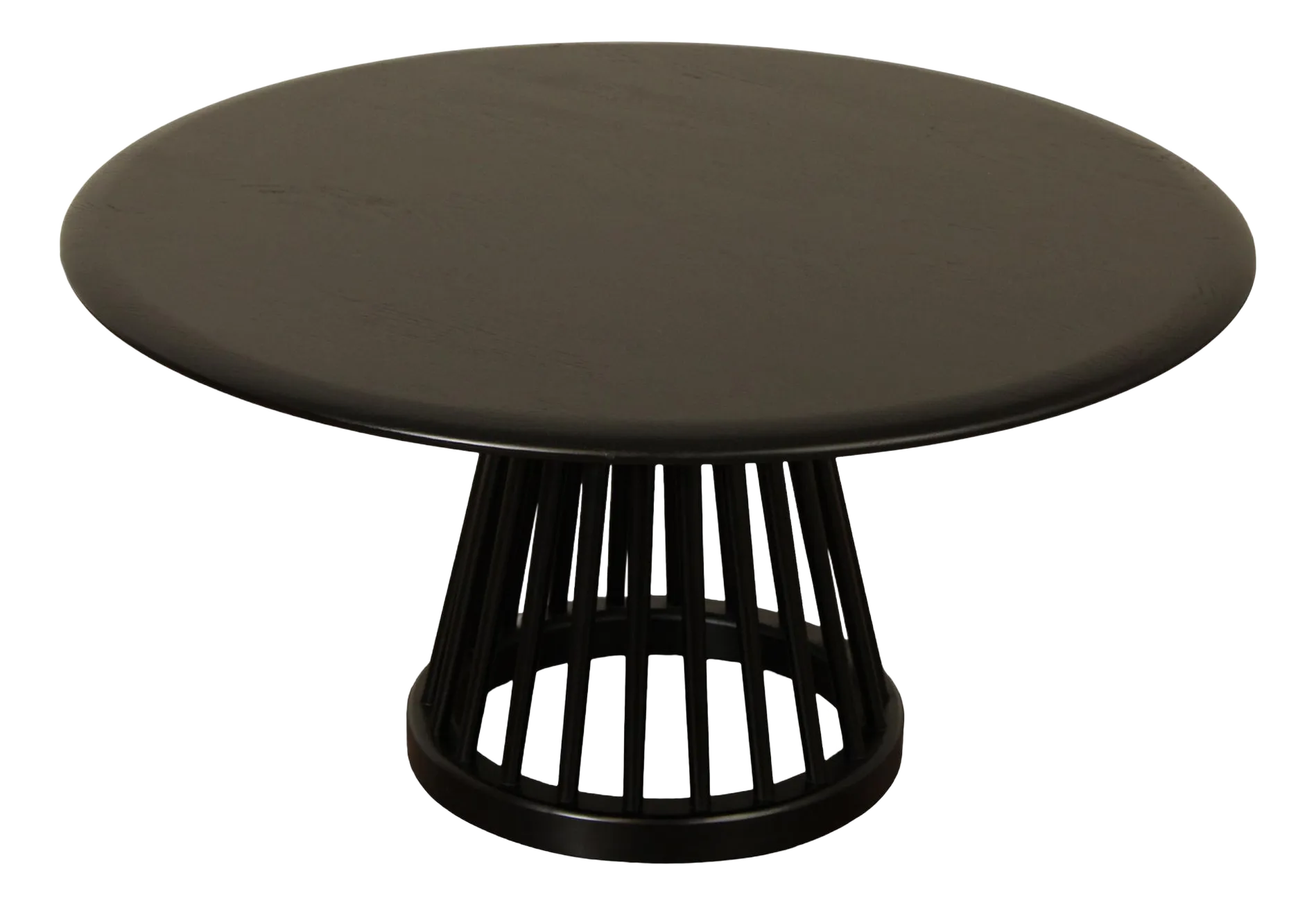 Tom Dixon Modern 'Fan' Oak Round Black Coffee Table Chairish