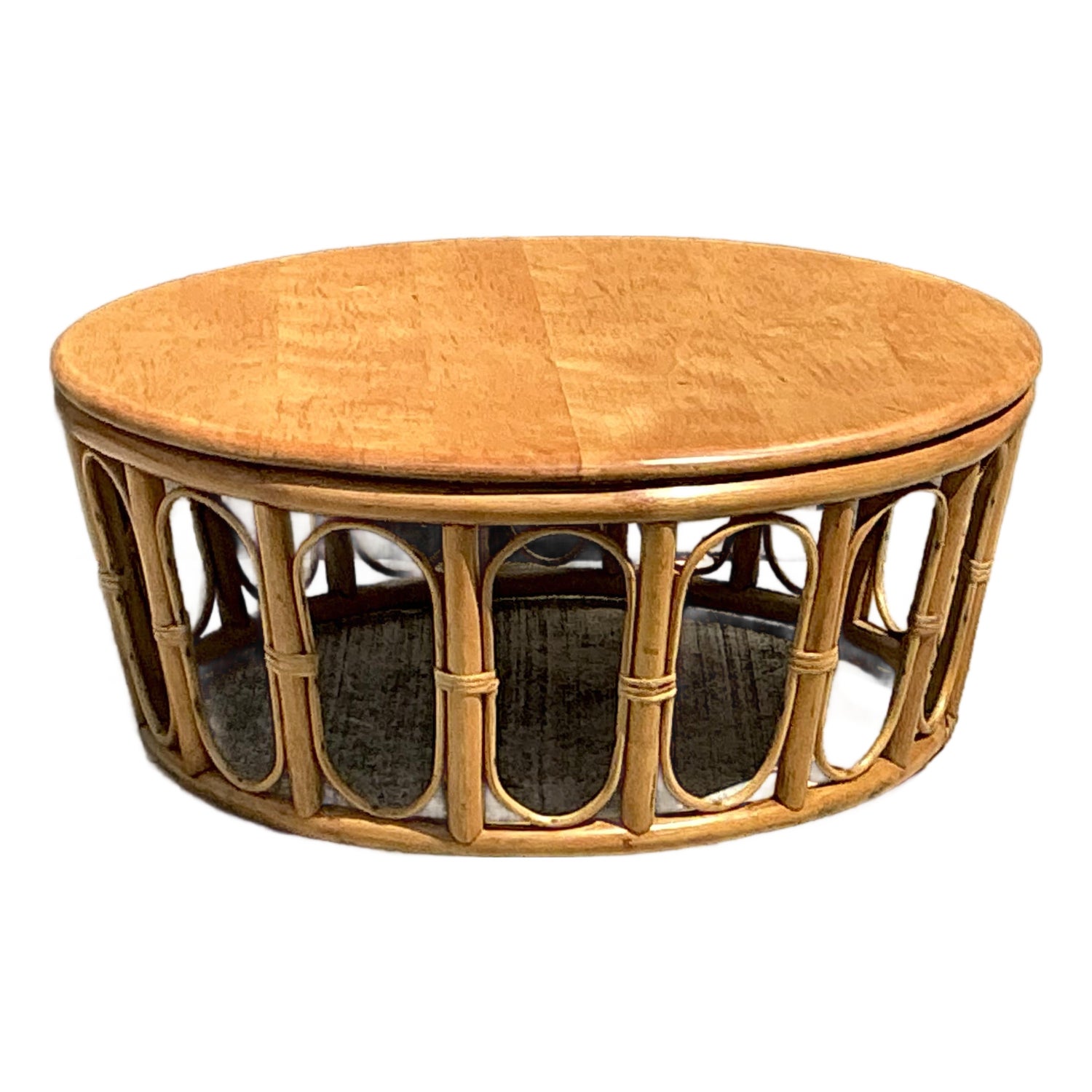 Vintage Looped Rattan Coffee Table