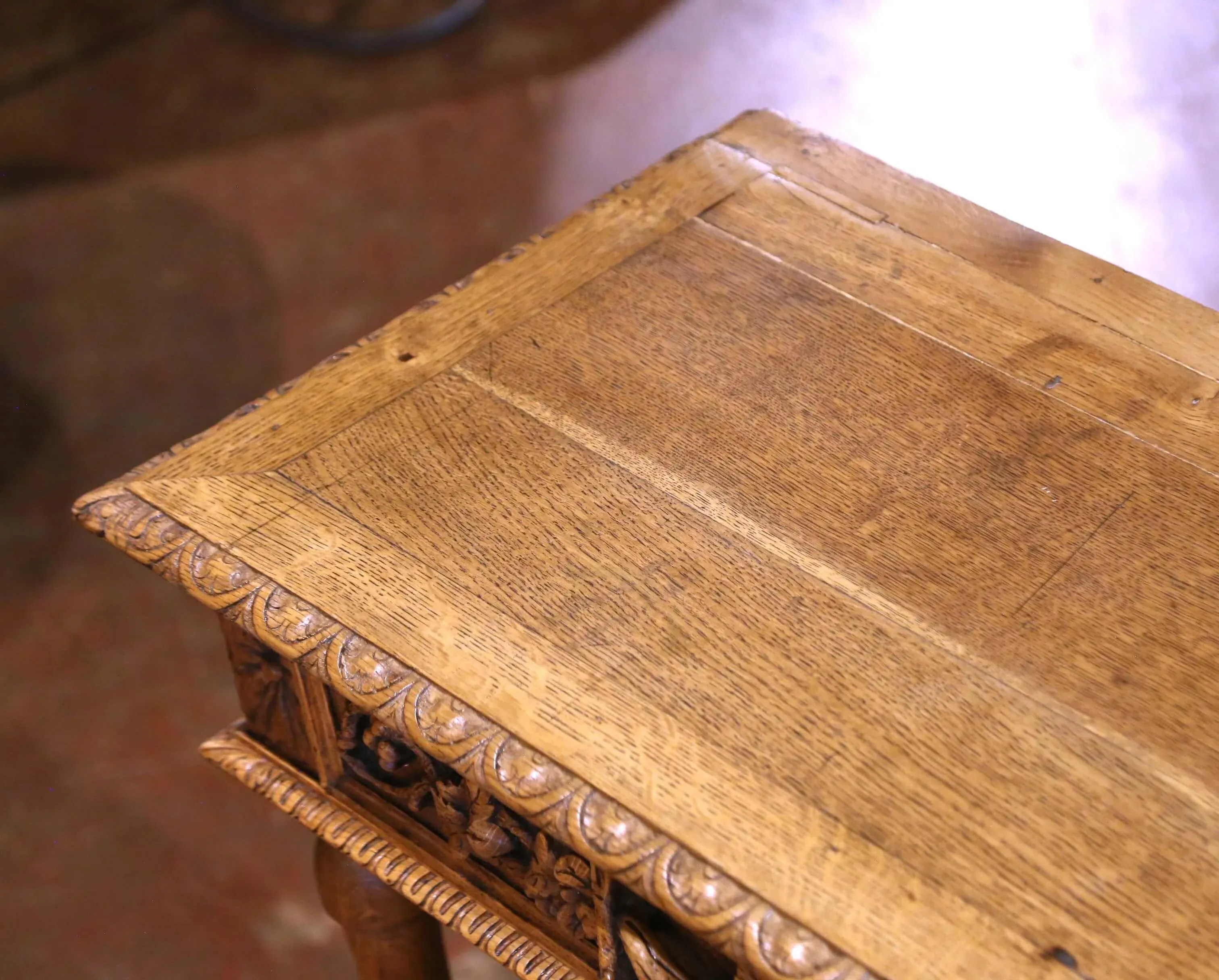 19th Century French Henri II Carved Oak Console Table Server