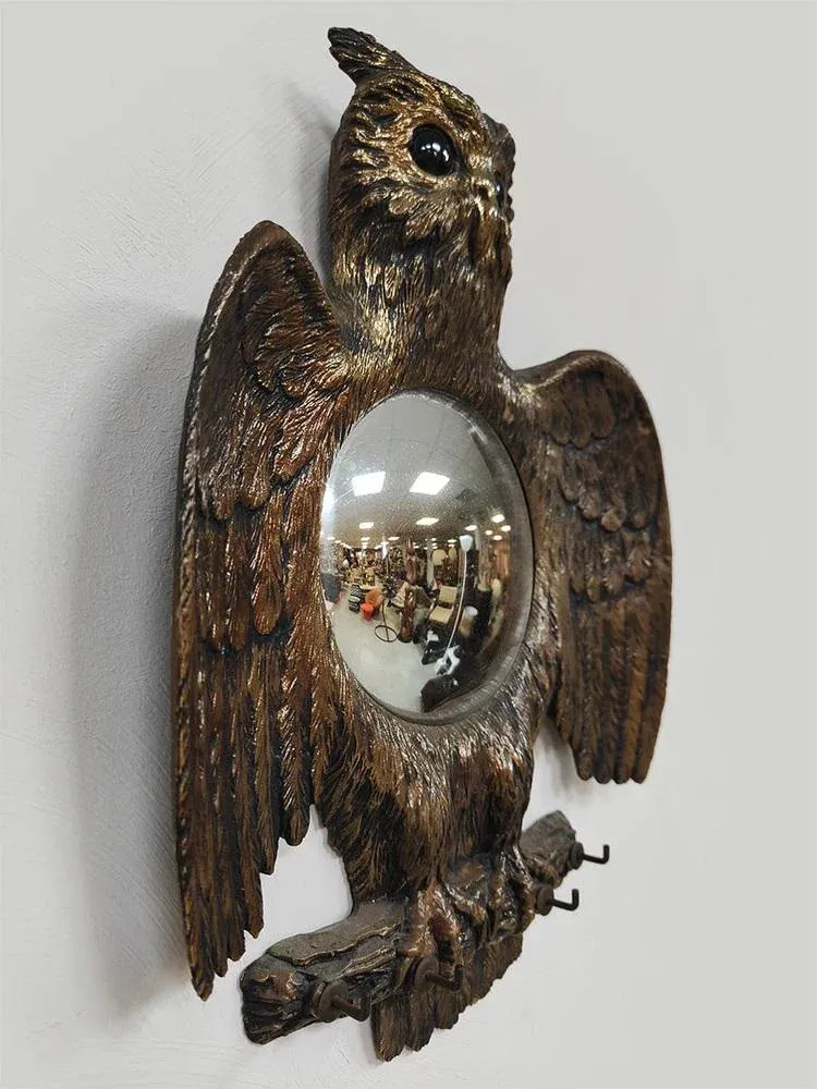 Vintage French Convex Bubble Owl Shape Mirror, 1960s | Chairish