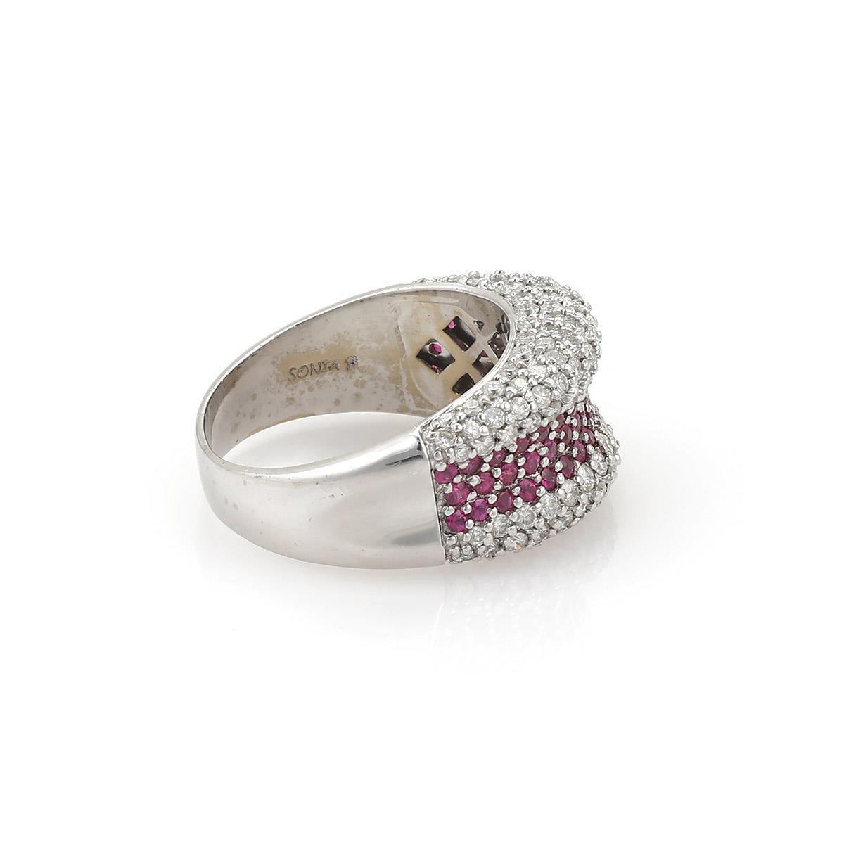 【R&B】Sonya Sonia B Multi Tone Solid 18K Gold Seven Row Pave Diamond
