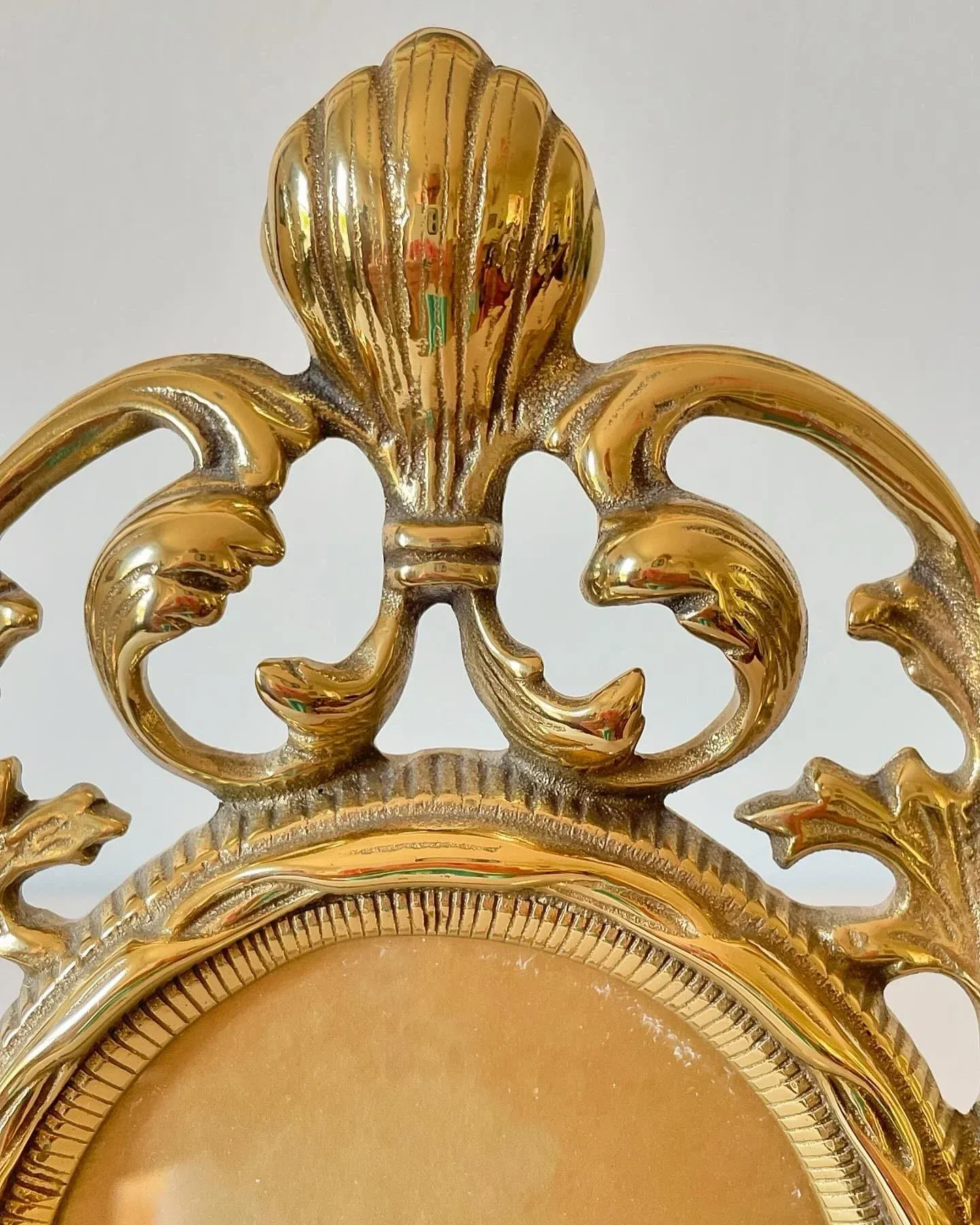 Large Vintage Solid Brass Picture Frame