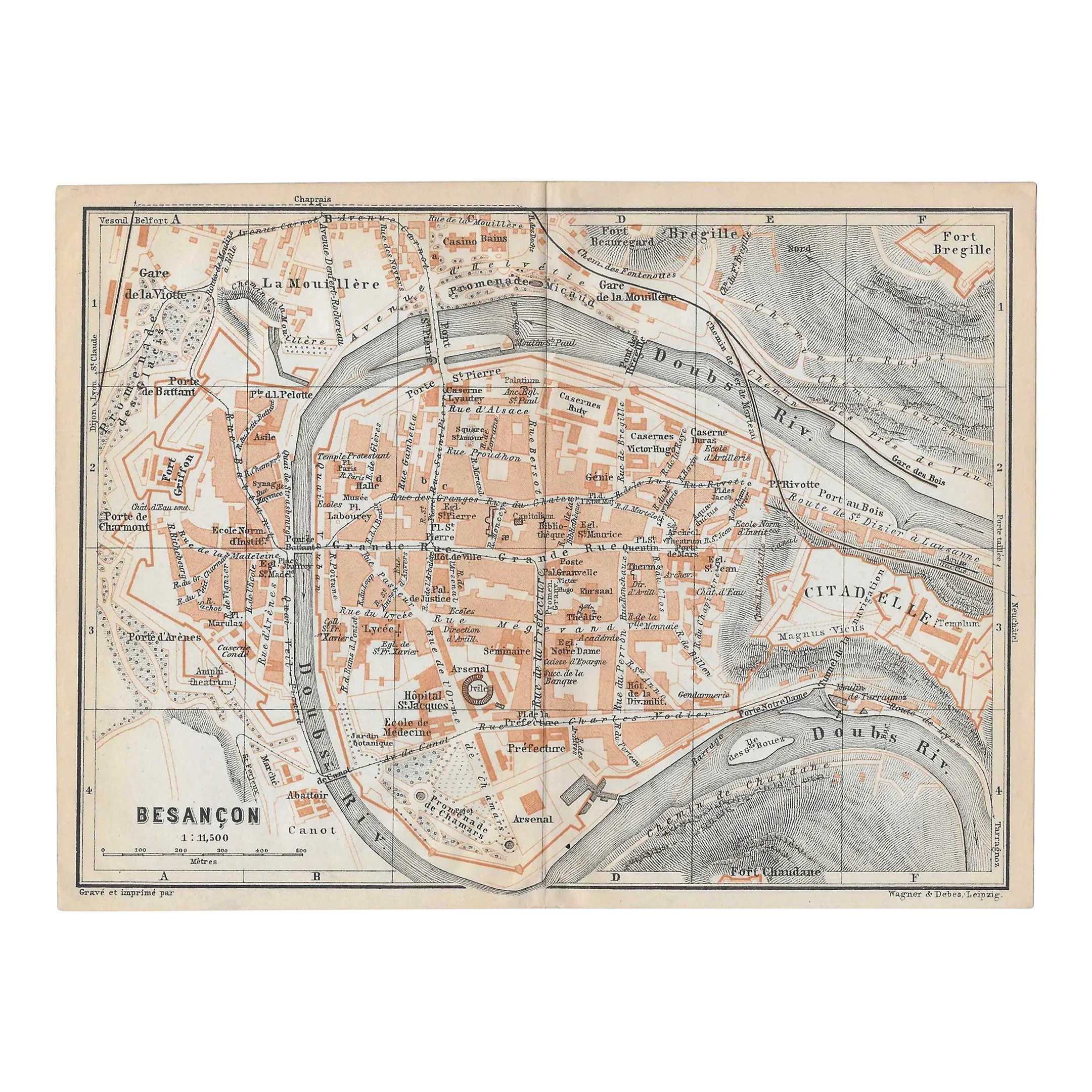 Antique Map of Besancon France | Chairish, image size:2160x2160