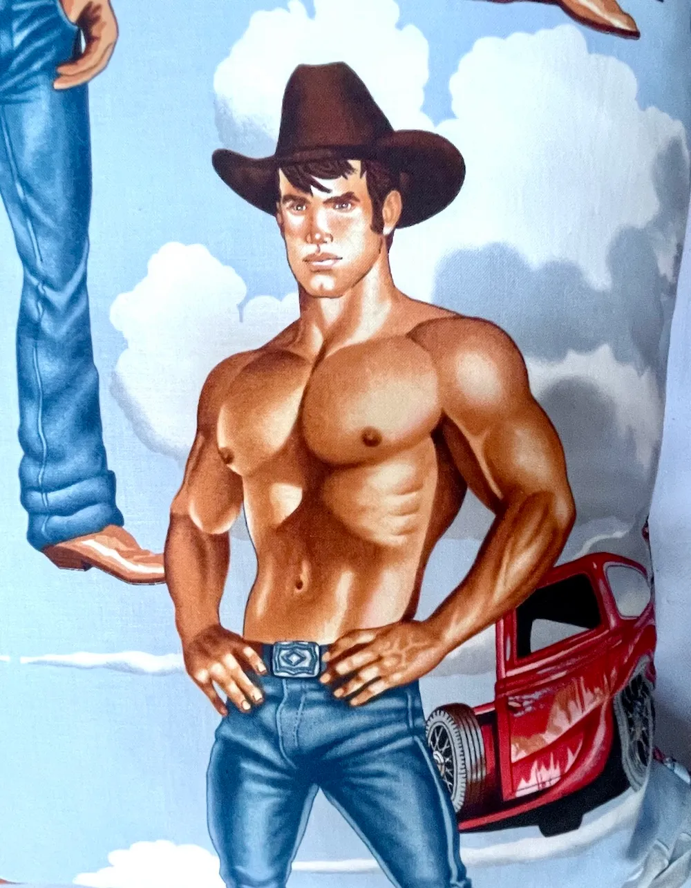 Vintage Hunk Shirtless Cowboys Pillow Chairish