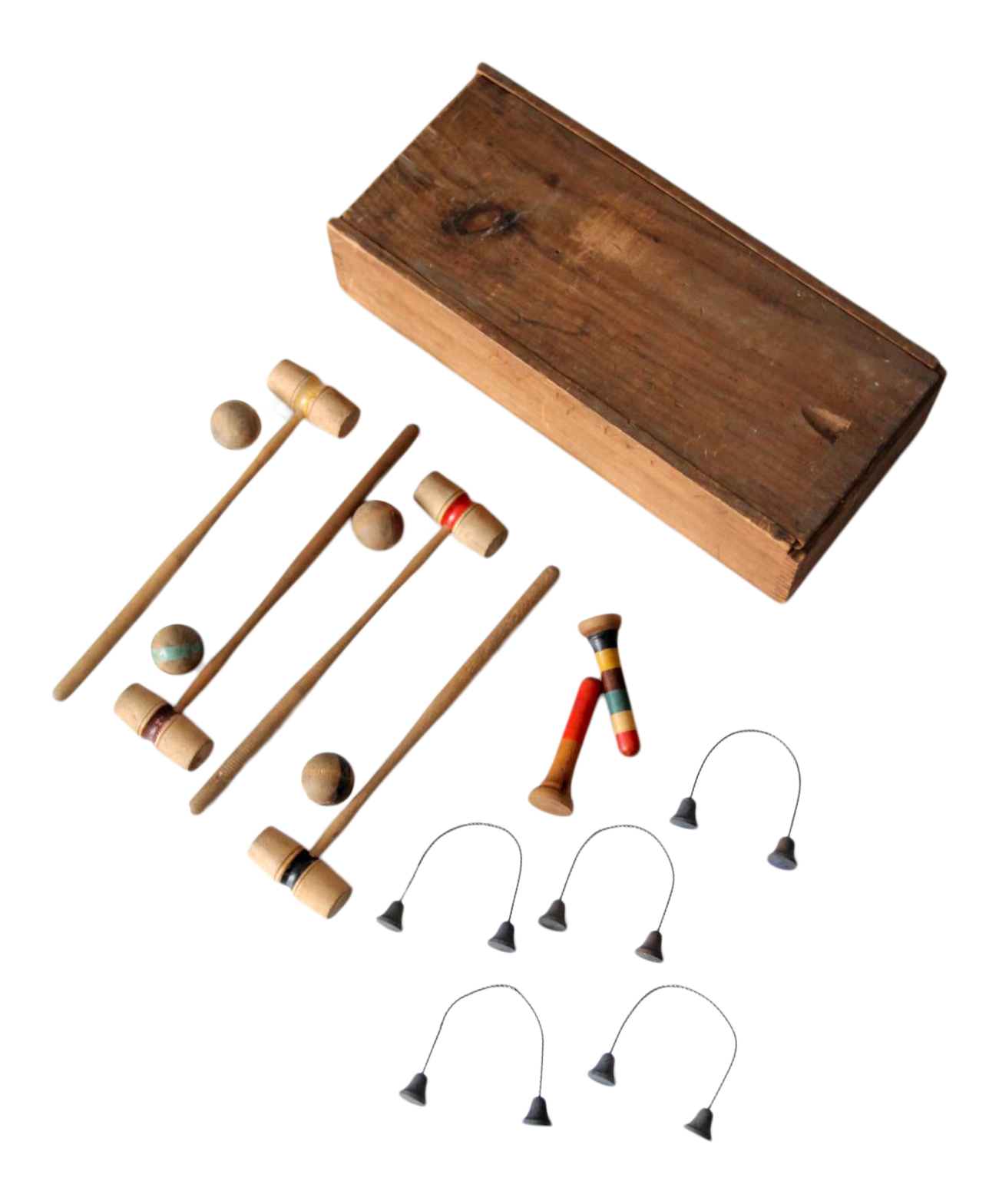 Antique Table Croquet Game Box Set Chairish
