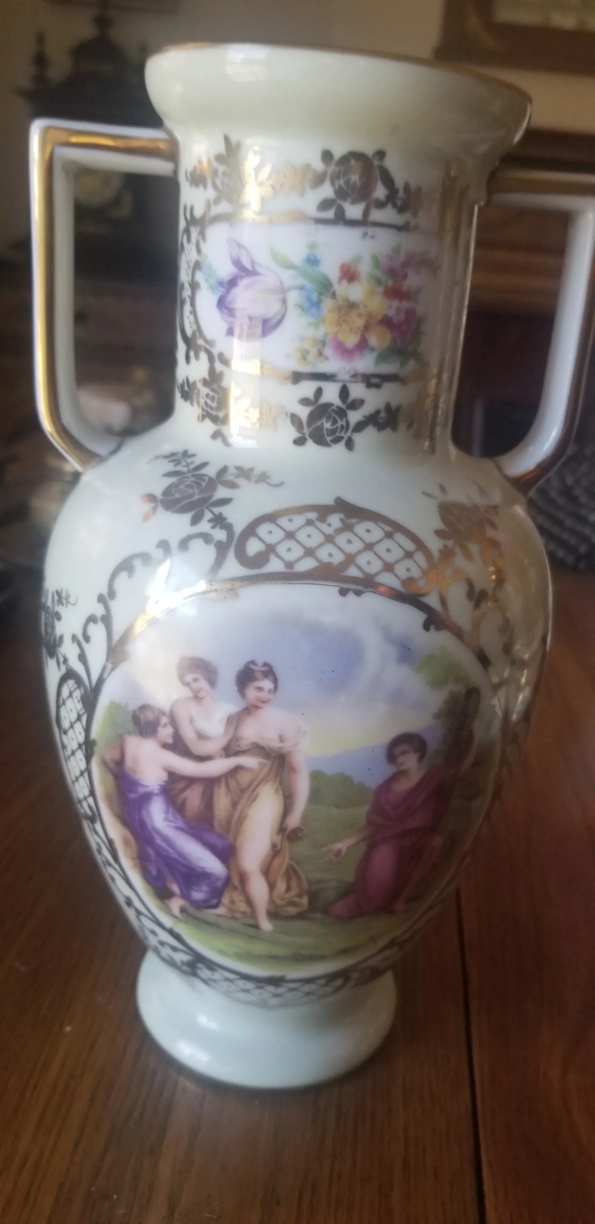 Pair of 1910s Porcelain Armed Vases