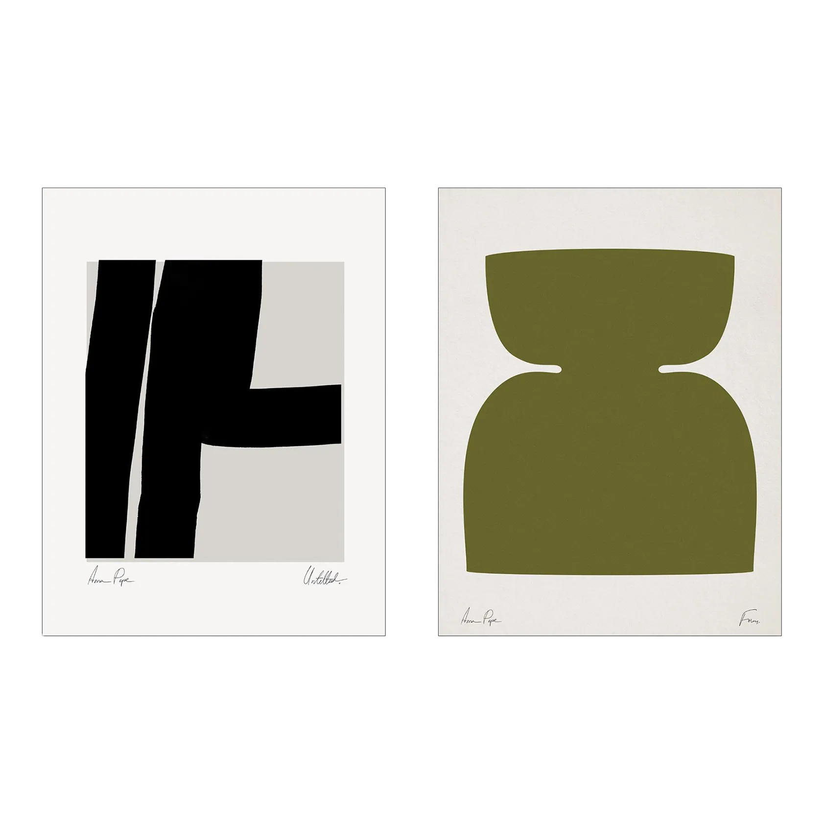 Contemporary Minimalist Abstract Giclee Prints a Pair Chairish