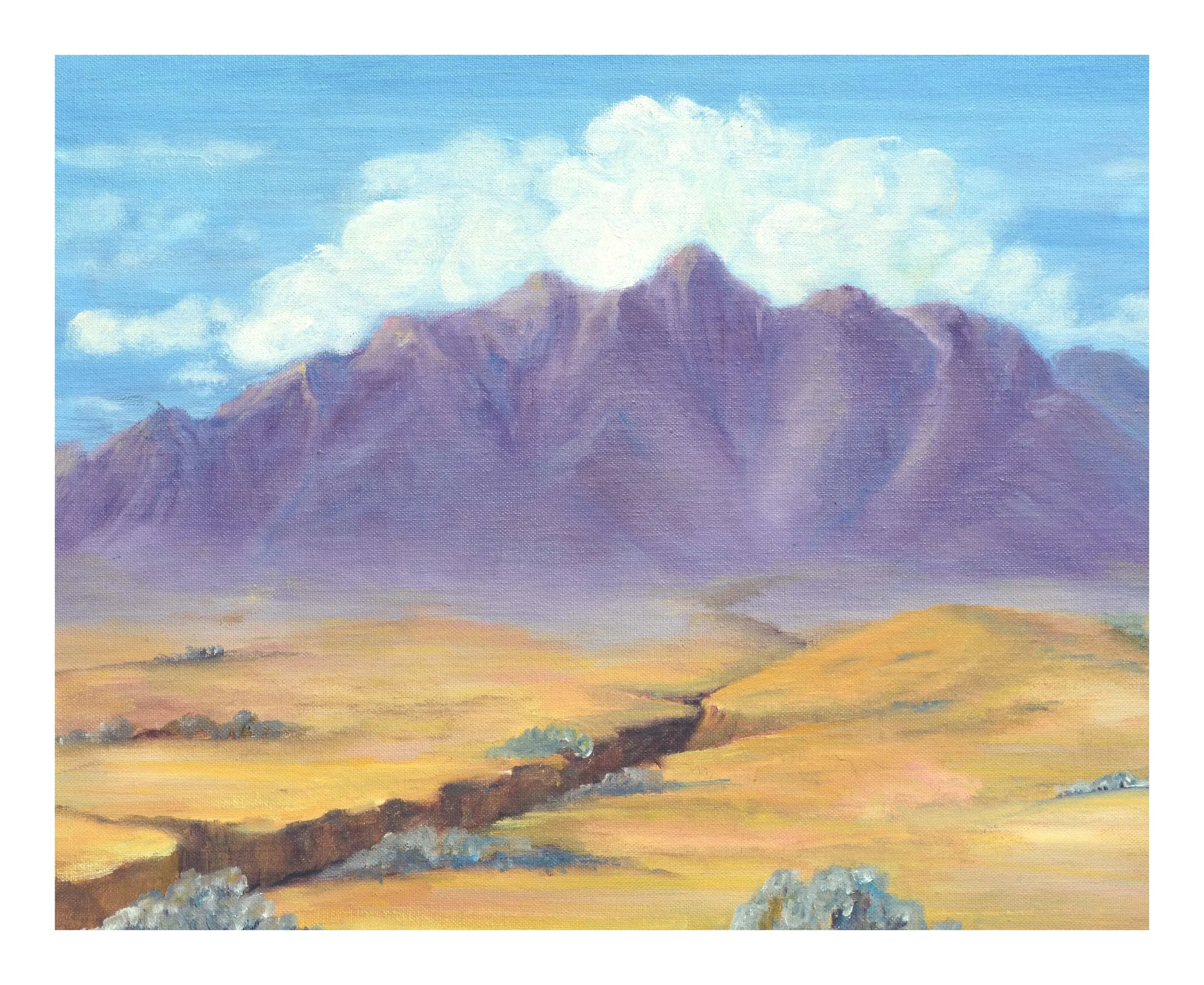 Mid Century Landscape -- Purple Desert Mountain by Alice M