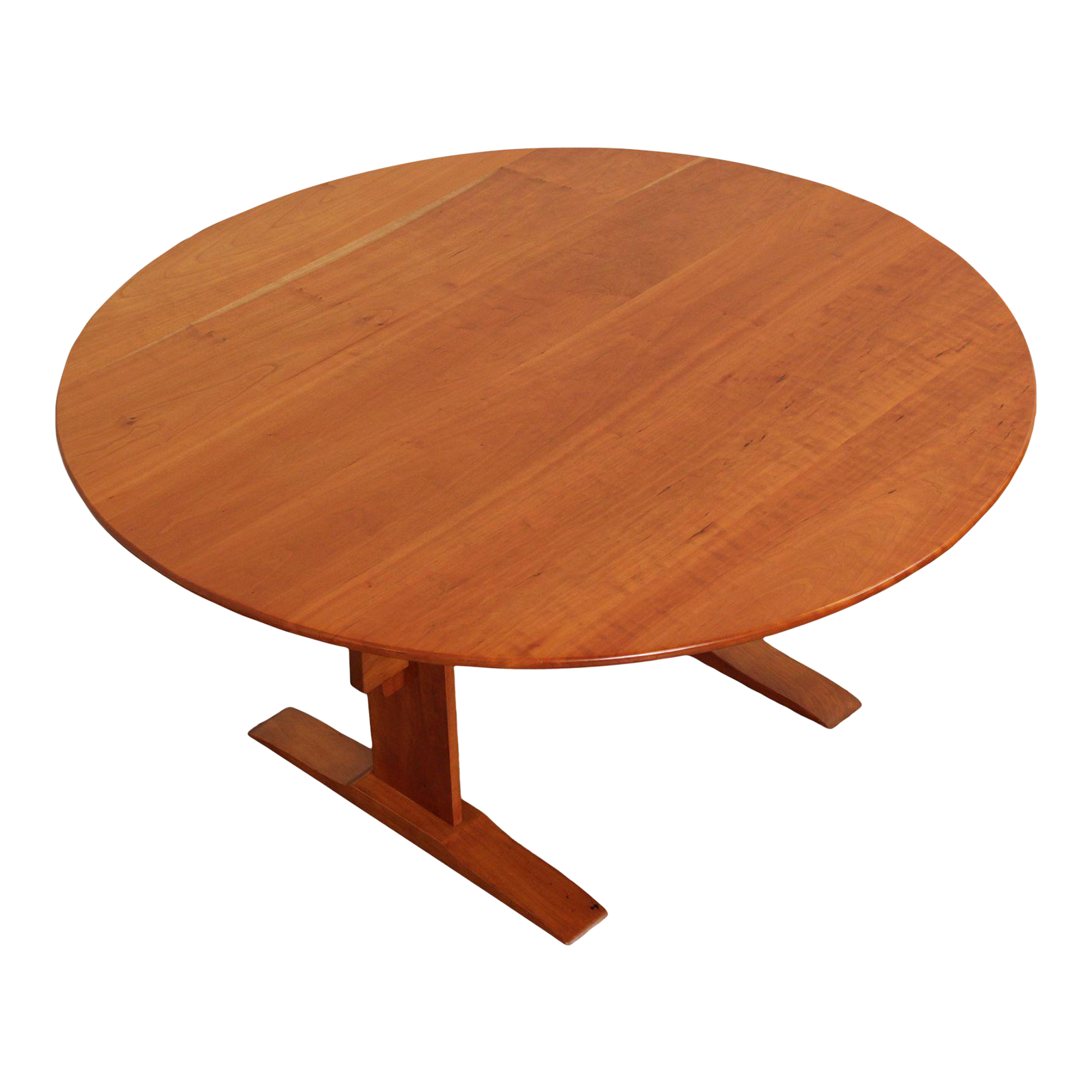 Early 21st Century Custom Round Cherry Trestle Dining Table Chairish