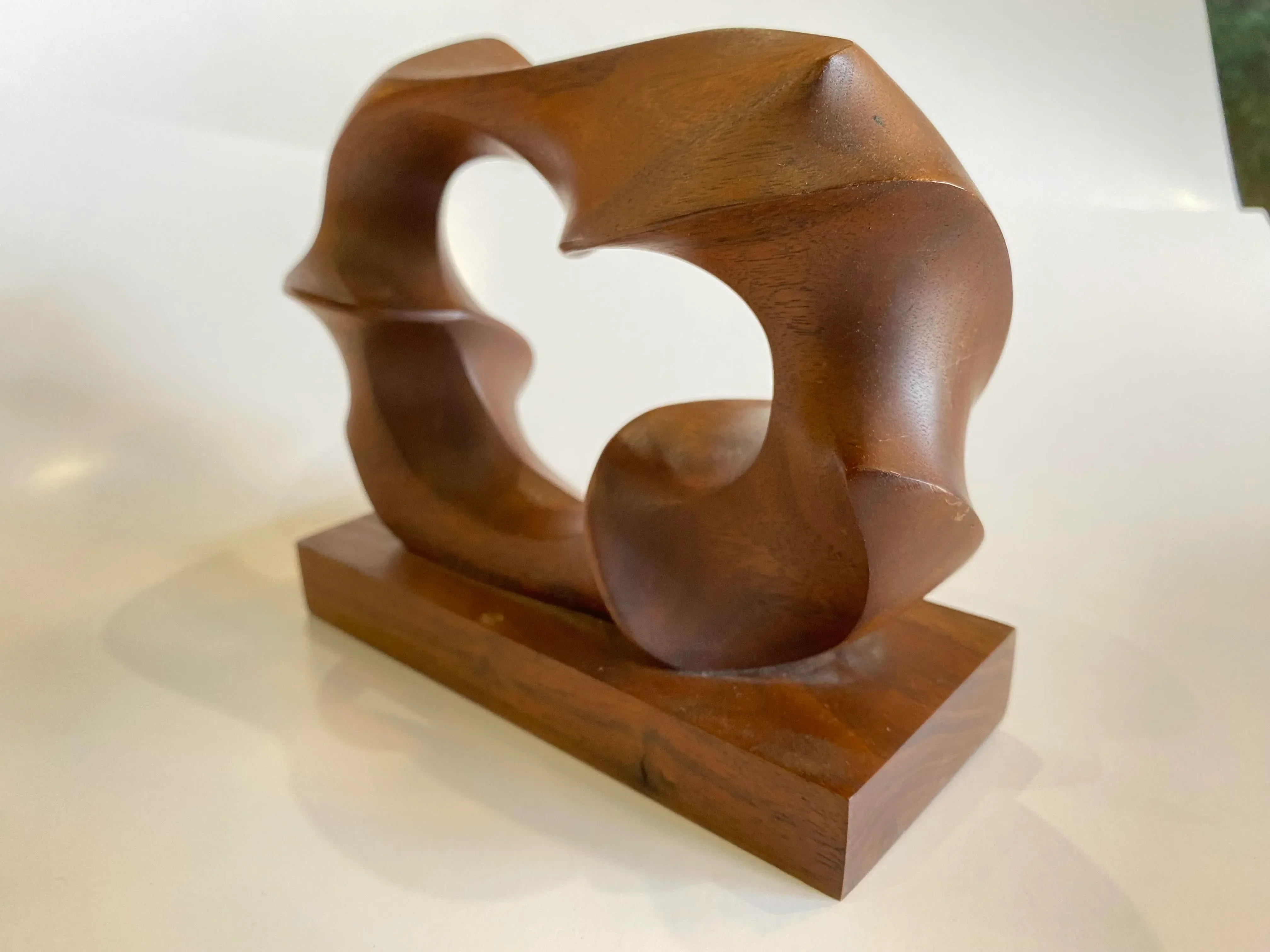 Vintage David Anderson Abstract Carved Walnut Sculpture
