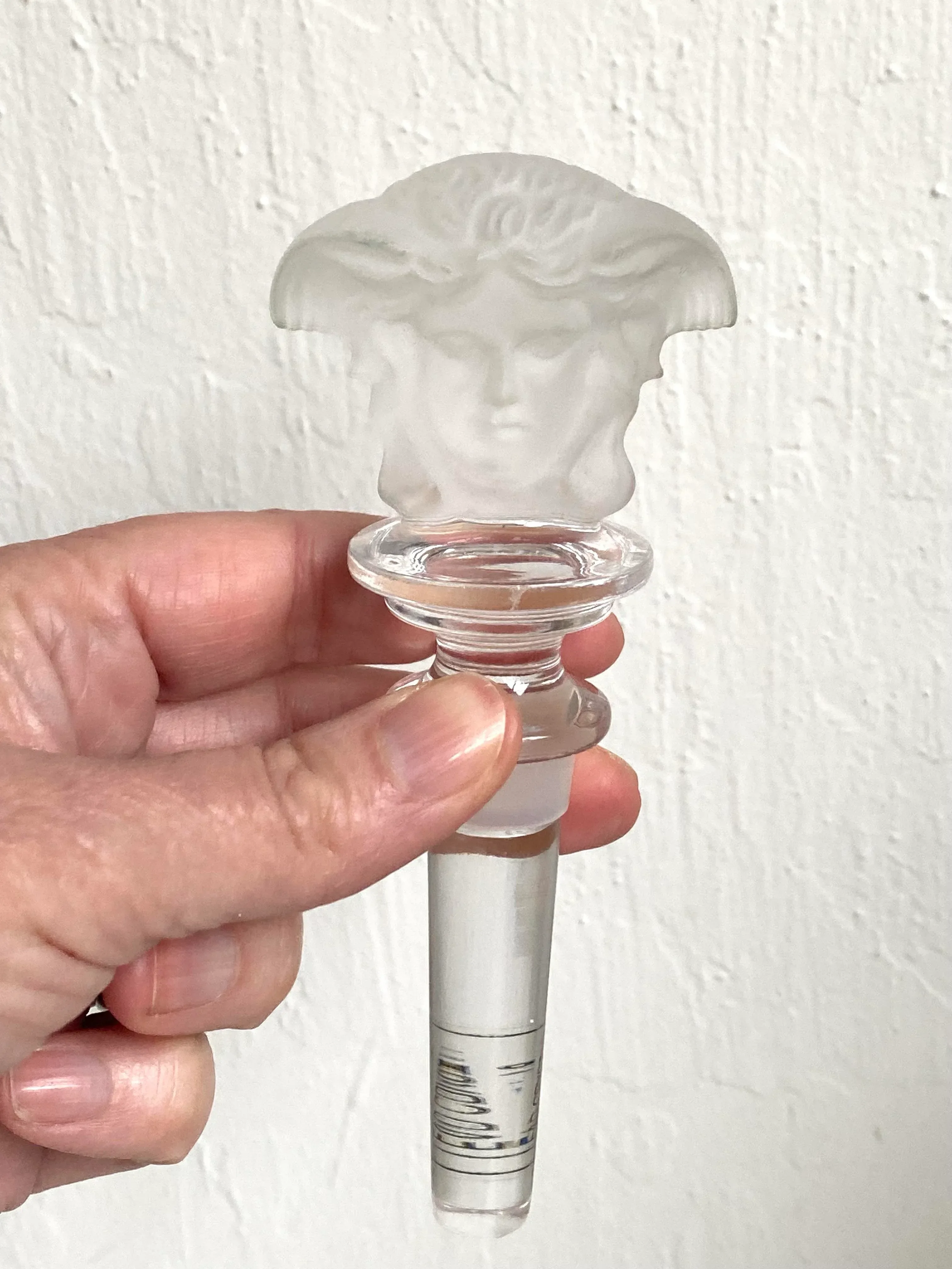 Late 20th Century Versace Medusa Wine Stoppers in Clear