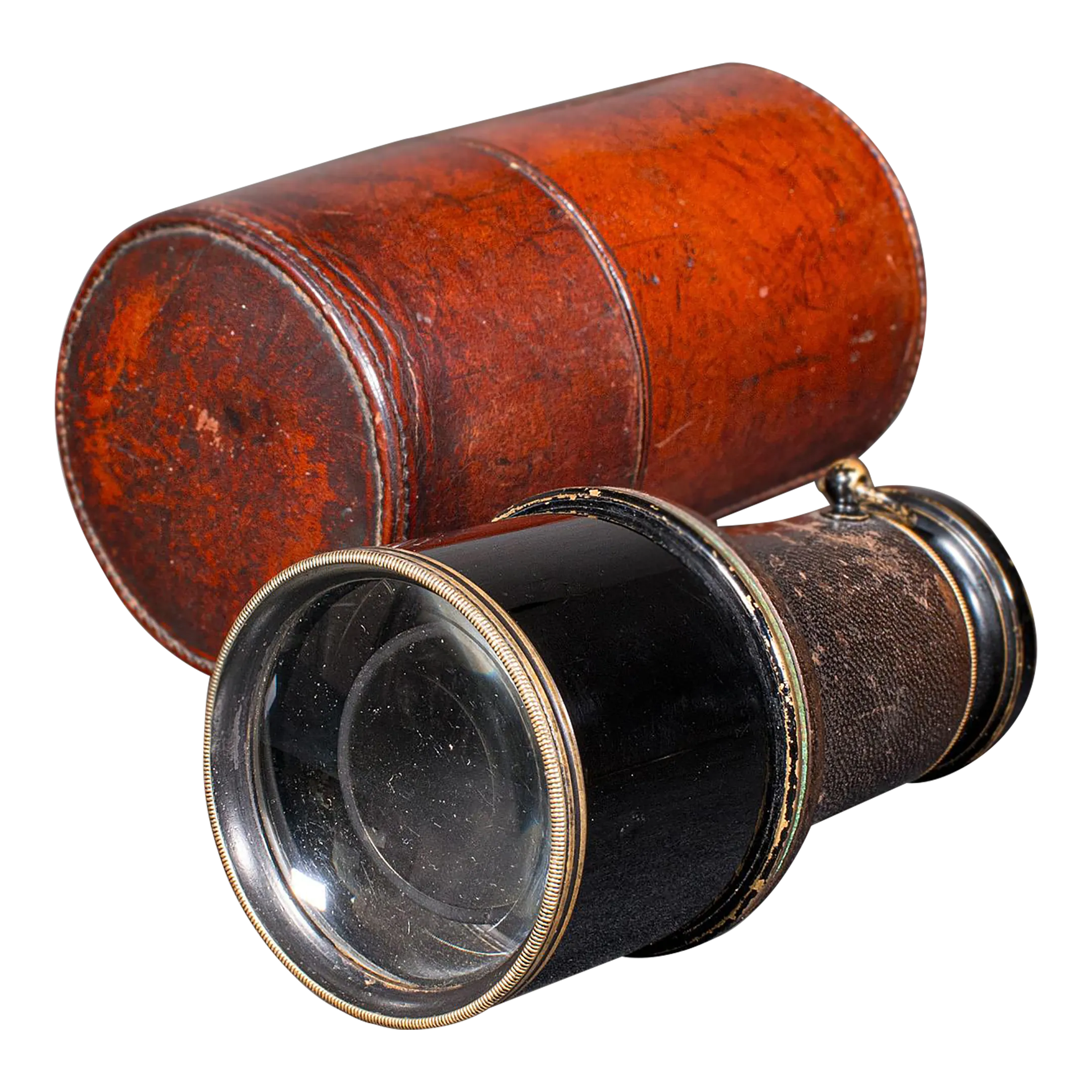 Small Antique Opera Monocular, German, Brass, Leather, Viewing Scope, Victorian