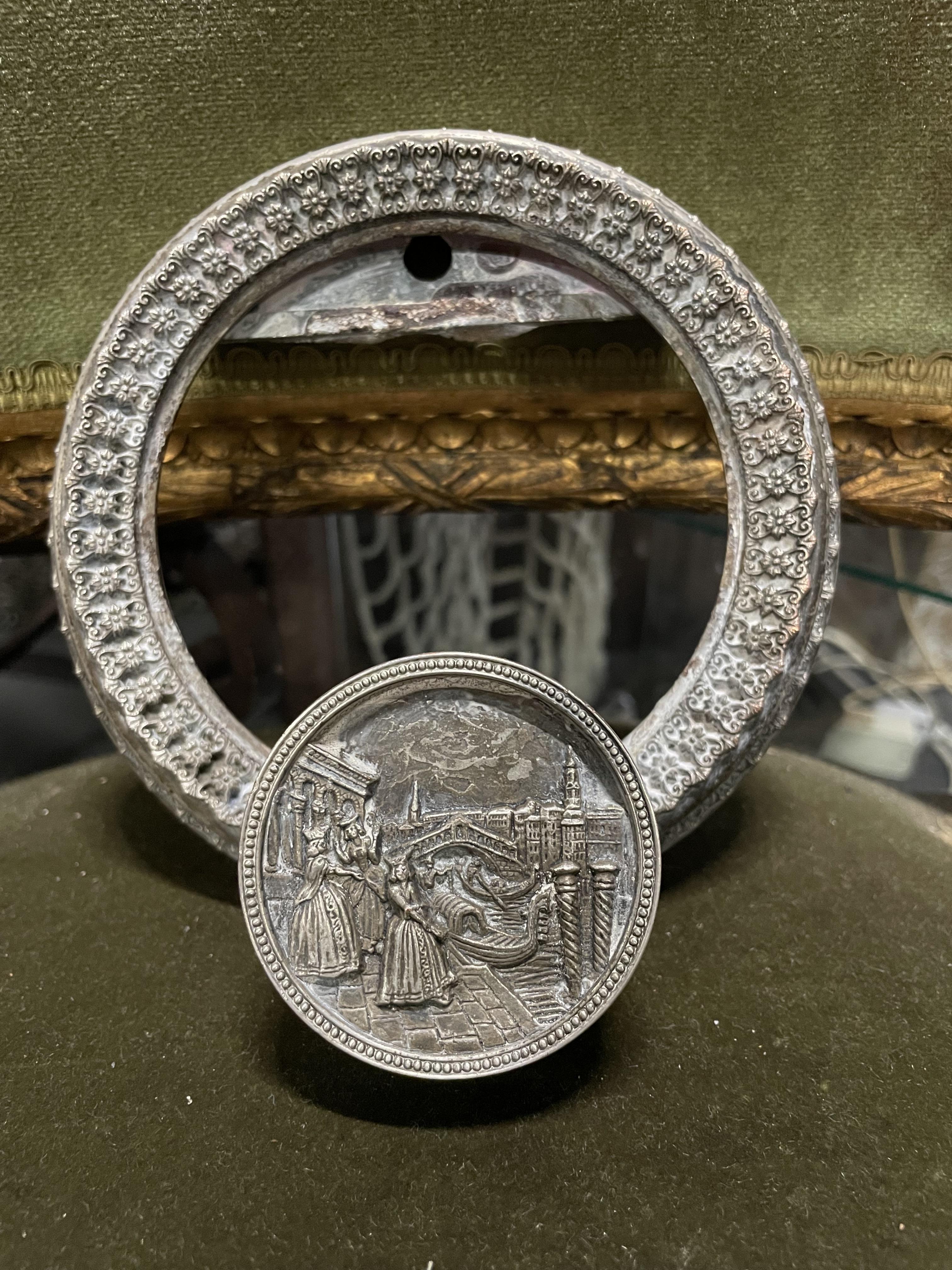 Bronze Coat Hook with Venice Scene, 1920s Chairish