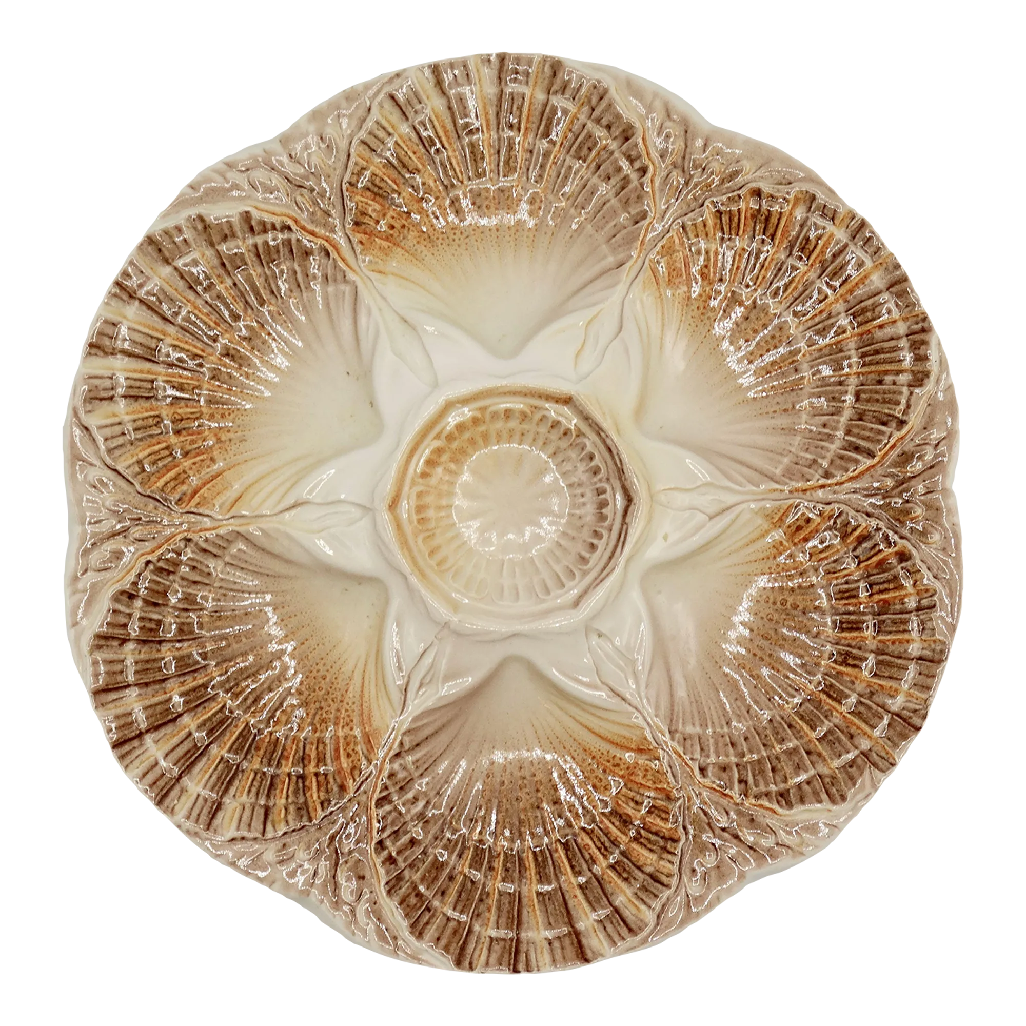 French Majolica Oyster Plate